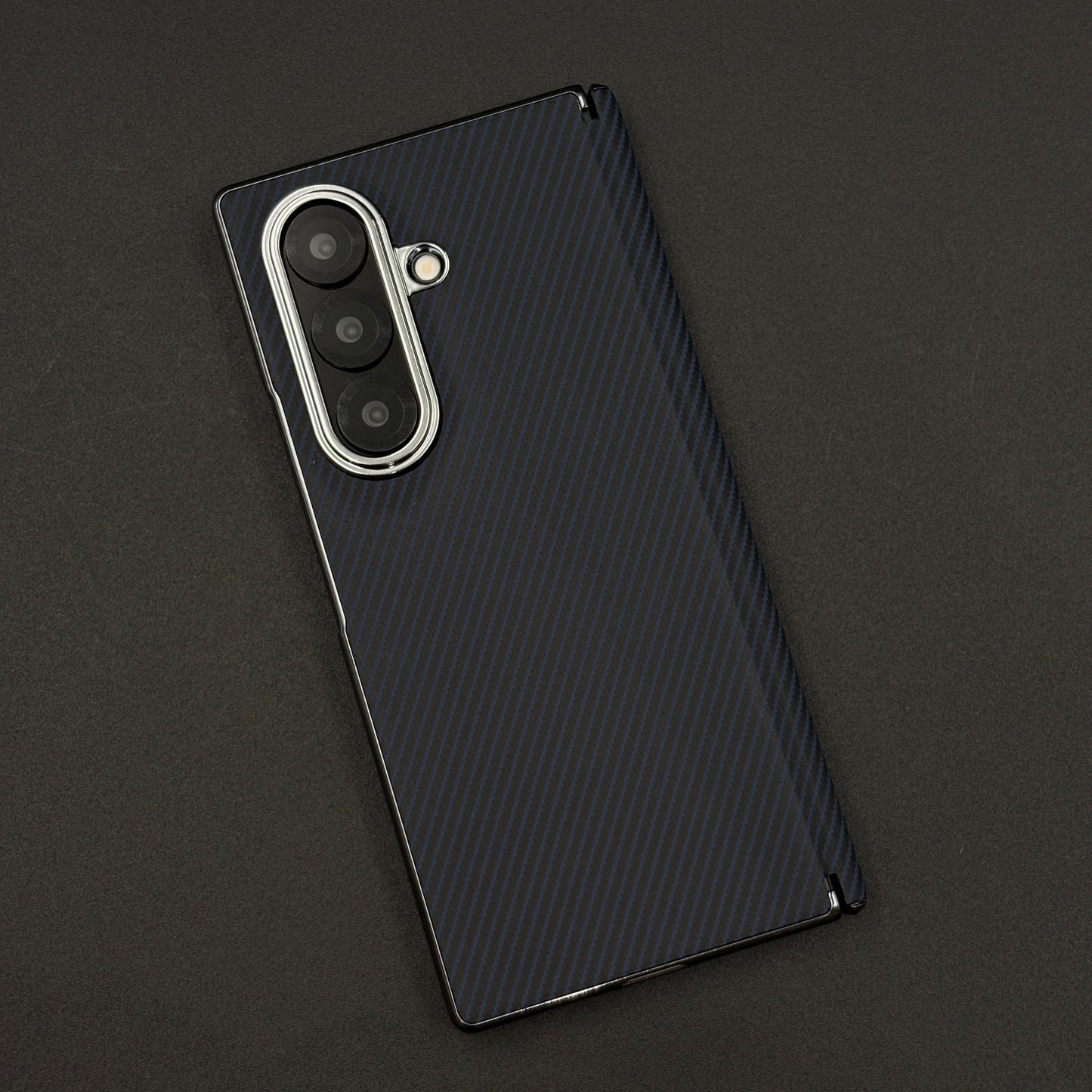 Carbon Fibre Smooth Feel Case with Front Screen Protector For Samsung Galaxy Z Fold 5 | Lightweight | Luxury Look