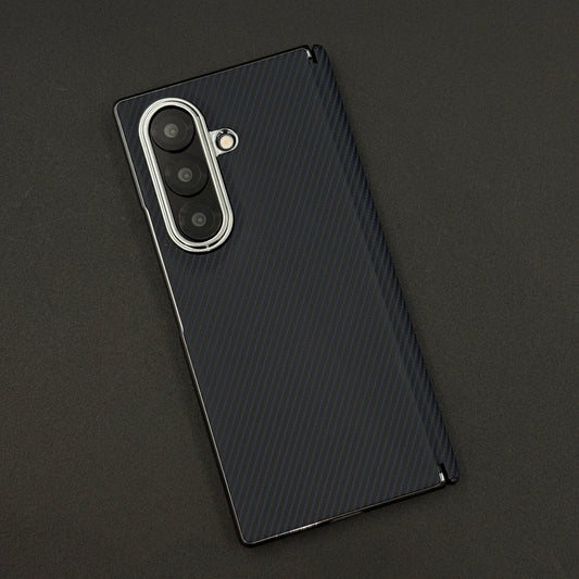 Carbon Fibre Smooth Feel Case with Front Screen Protector For Samsung Galaxy Z Fold 7 | Lightweight | Luxury Look