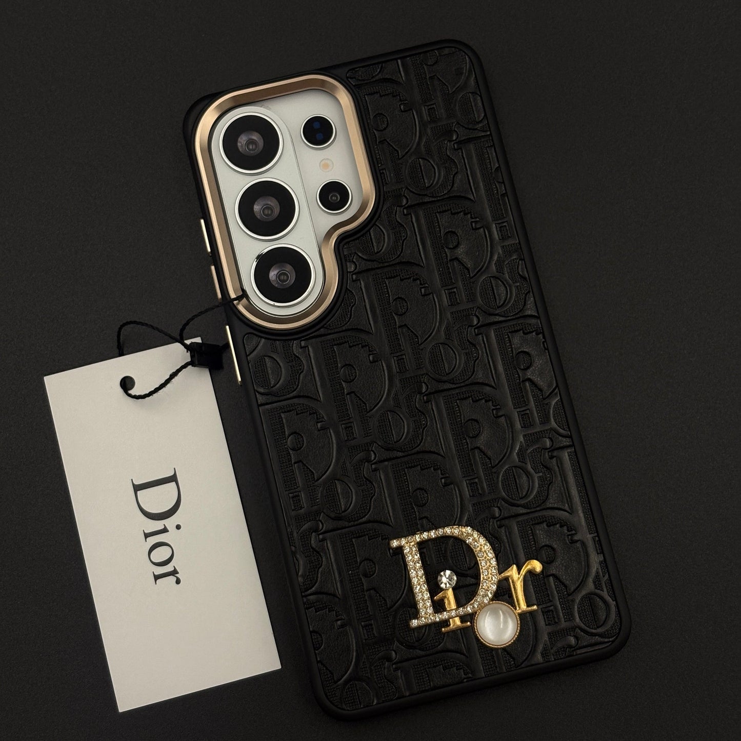 CD Embossed Jeweled Style Emblem Case for Samsung Galaxy S26 Ultra with Premium Textured Finish