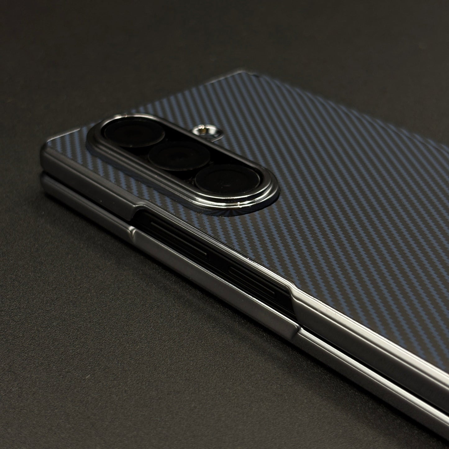 Carbon Fibre Smooth Feel Case with Front Screen Protector For Samsung Galaxy Z Fold 5 | Lightweight | Luxury Look