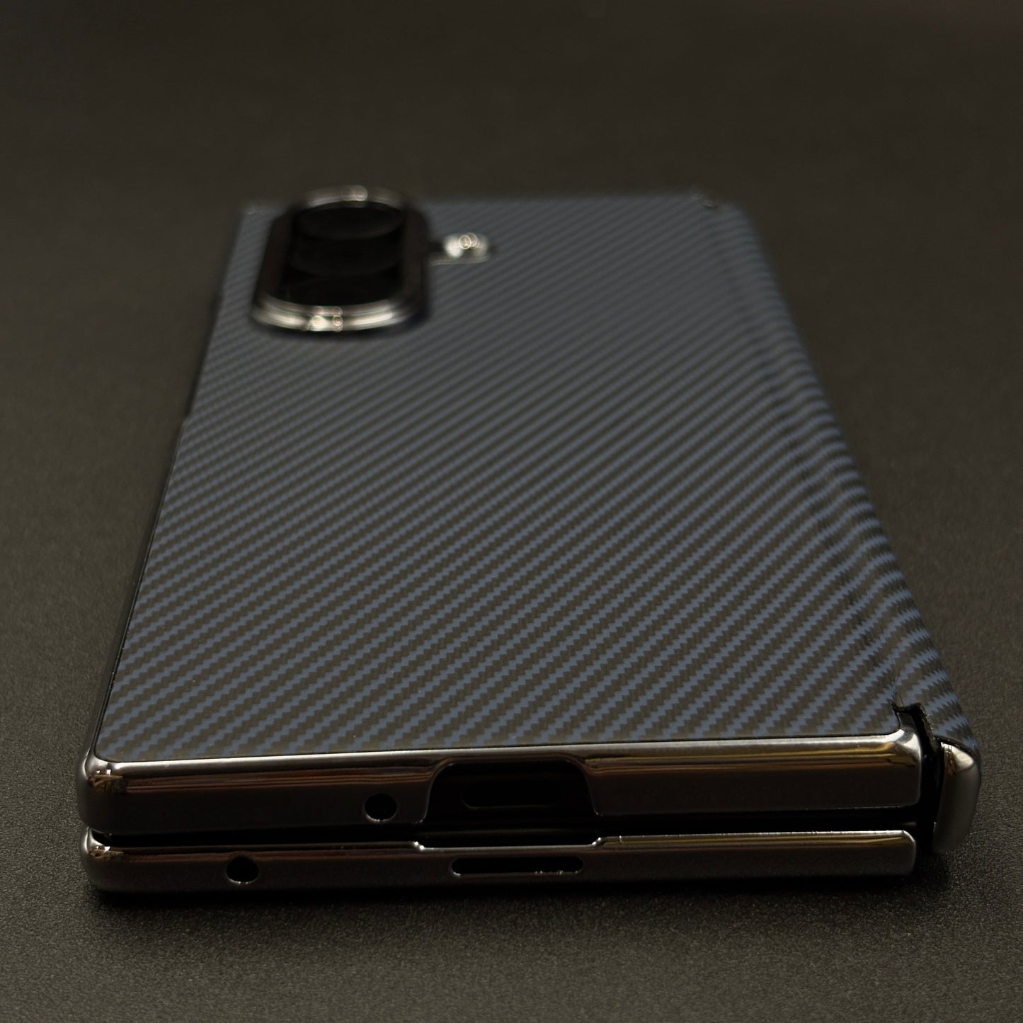 Carbon Fibre Smooth Feel Case with Front Screen Protector For Samsung Galaxy Z Fold 5 | Lightweight | Luxury Look