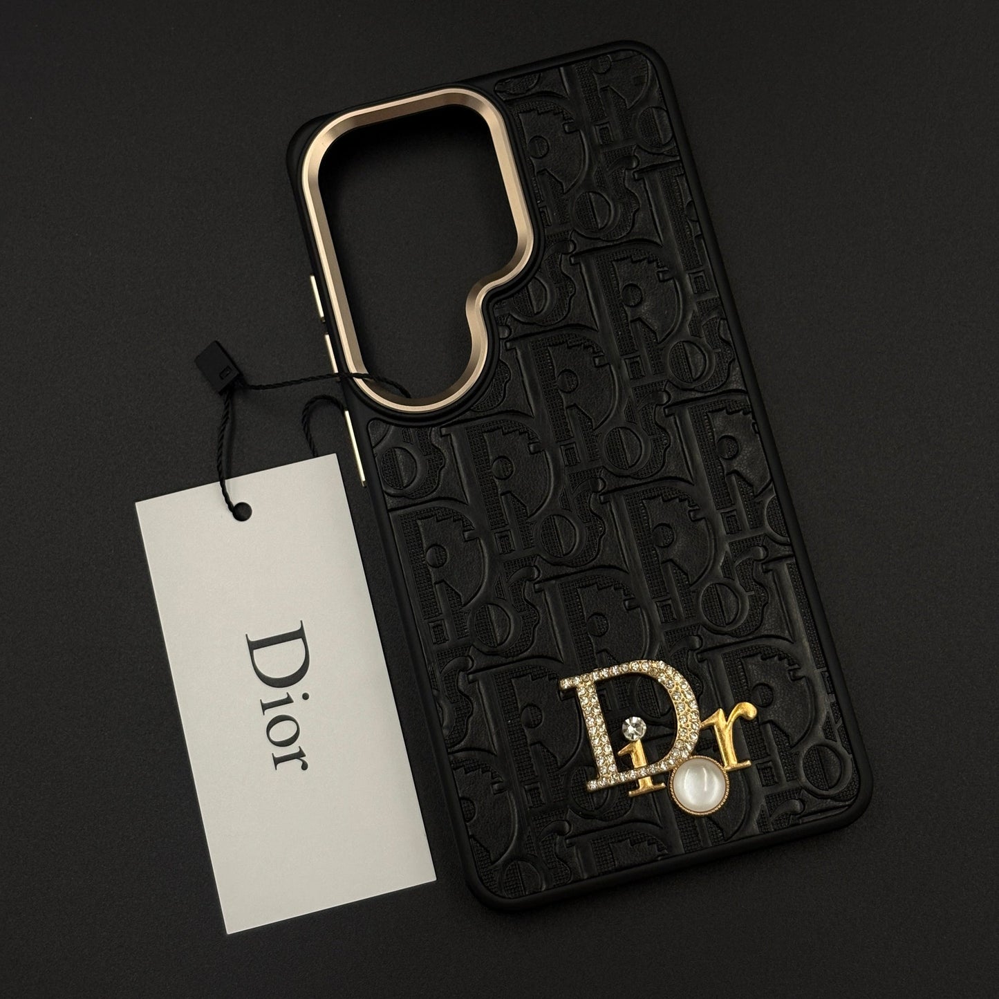 CD Embossed Jeweled Style Emblem Case for Samsung Galaxy S26 Ultra with Premium Textured Finish