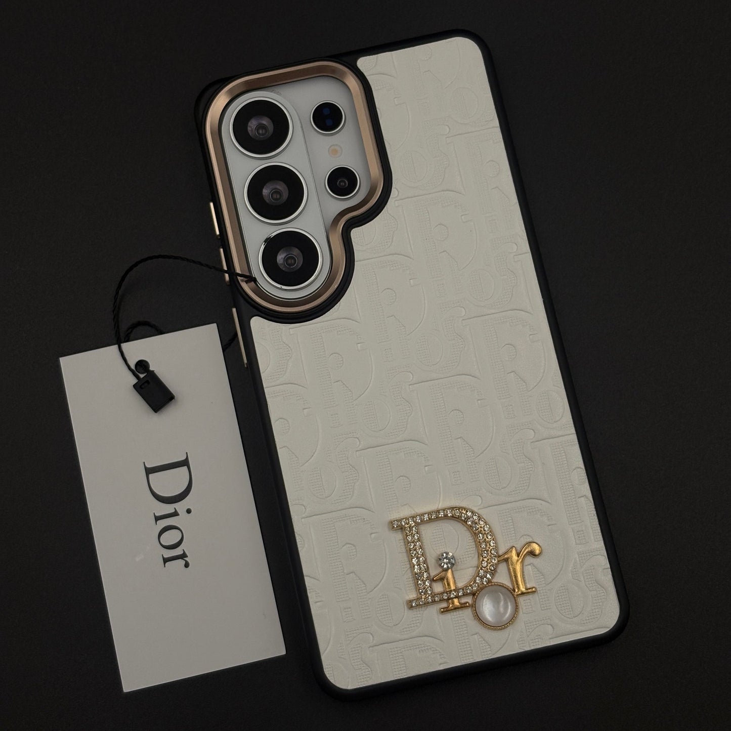 CD Embossed Jeweled Style Emblem Case for Samsung Galaxy S26 Ultra with Premium Textured Finish