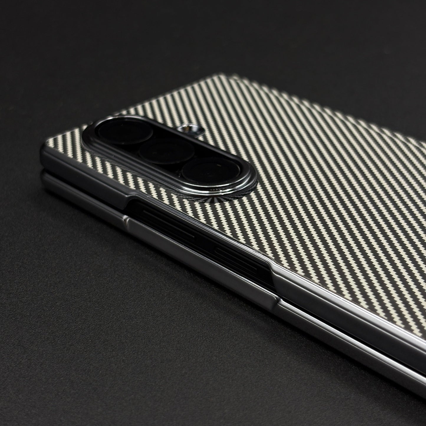 Carbon Fibre Smooth Feel Case with Front Screen Protector For Samsung Galaxy Z Fold 5 | Lightweight | Luxury Look