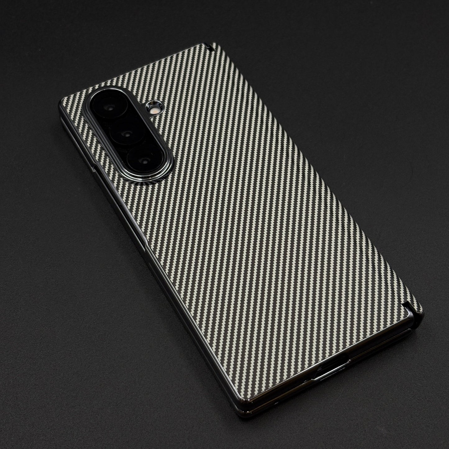 Carbon Fibre Smooth Feel Case with Front Screen Protector For Samsung Galaxy Z Fold 5 | Lightweight | Luxury Look