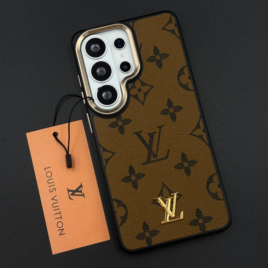 Luxury Fashion Brand Classic Monogram Case for Samsung Galaxy S26 Ultra with Signature Heritage Logo