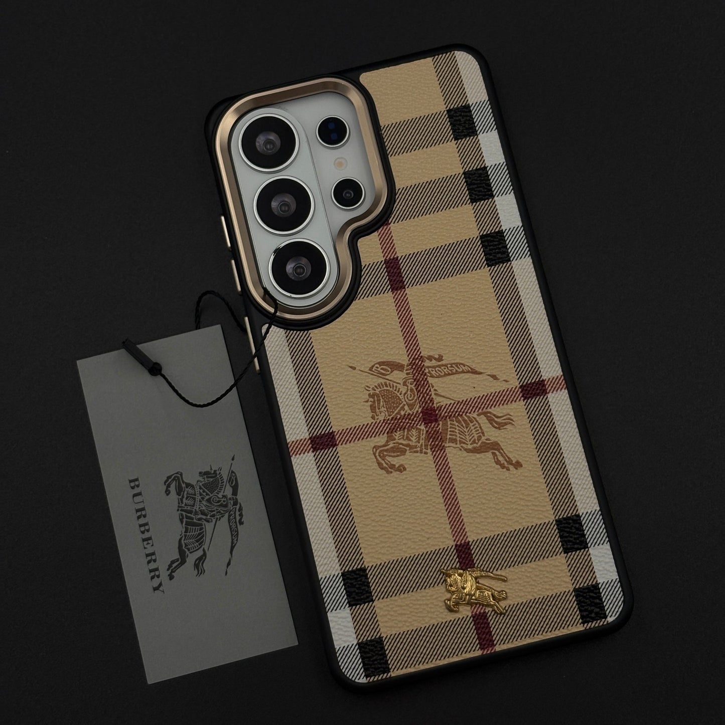 BBRY Luxe Heritage Plaid Case for Samsung Galaxy S26 Ultra with Gold Accent and Classic Check Finish