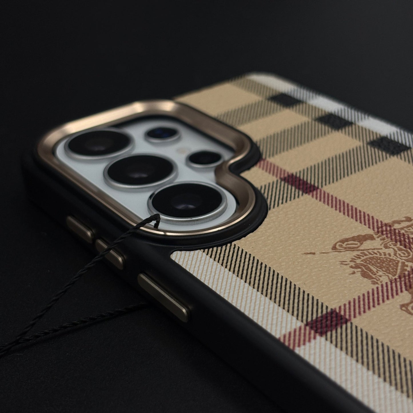 BBRY Luxe Heritage Plaid Case for Samsung Galaxy S26 Ultra with Gold Accent and Classic Check Finish
