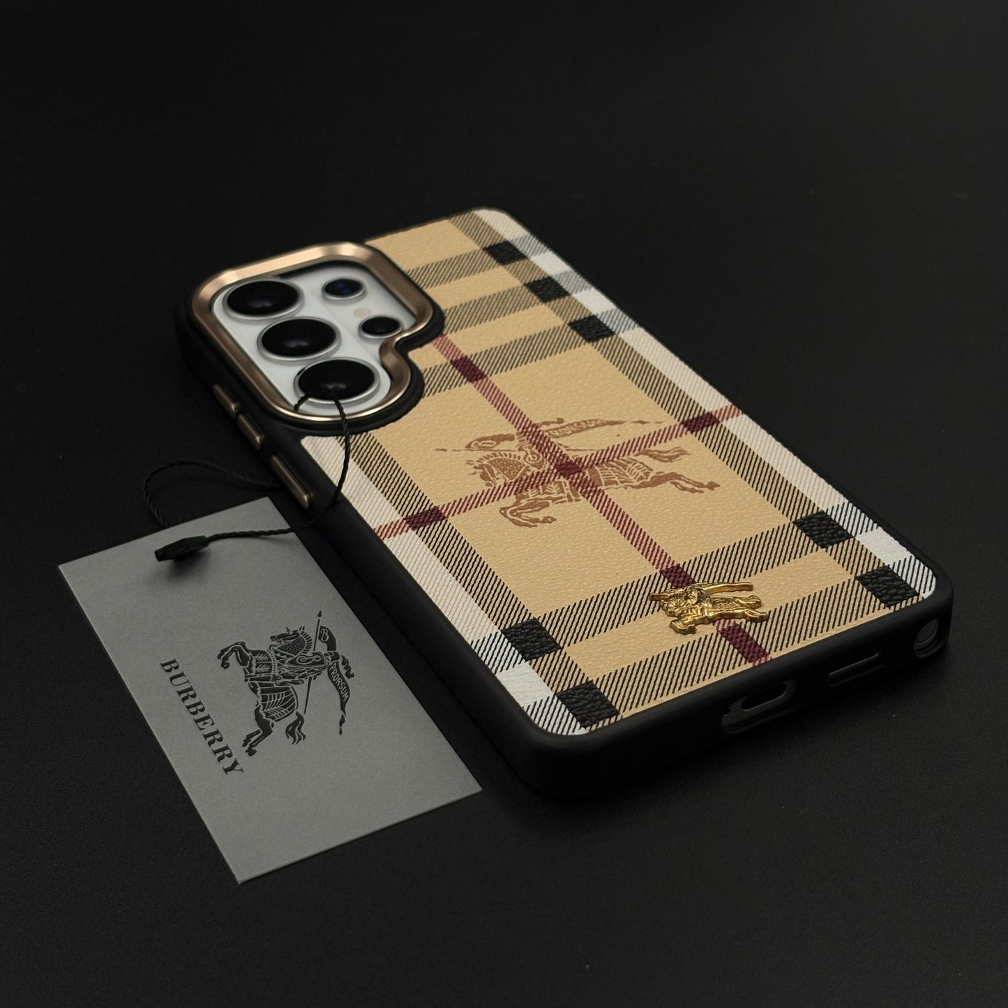 BBRY Luxe Heritage Plaid Case for Samsung Galaxy S26 Ultra with Gold Accent and Classic Check Finish