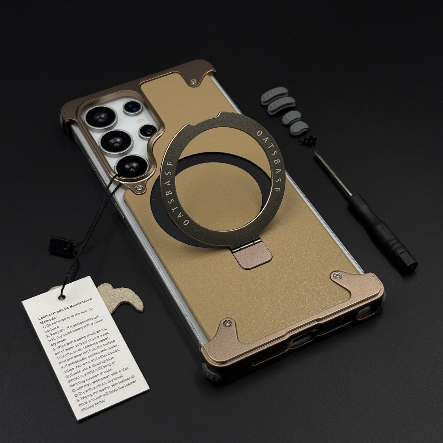 Metal Armor Ring Stand Mobile Case Cover for Samsung Galaxy S25 Ultra | Magnetic Grip