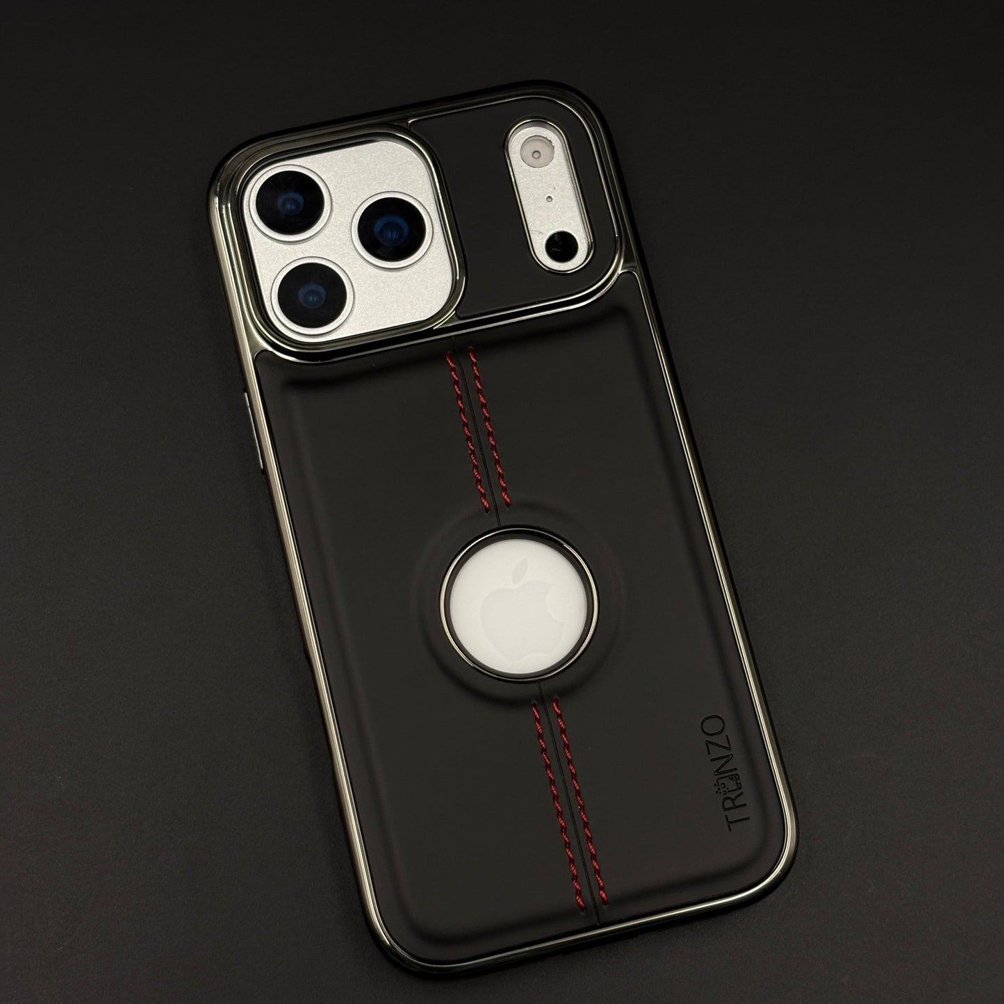 Stitch Leather Chrome Mobile Case Cover for iPhone 17 Series | Logo Cut Back