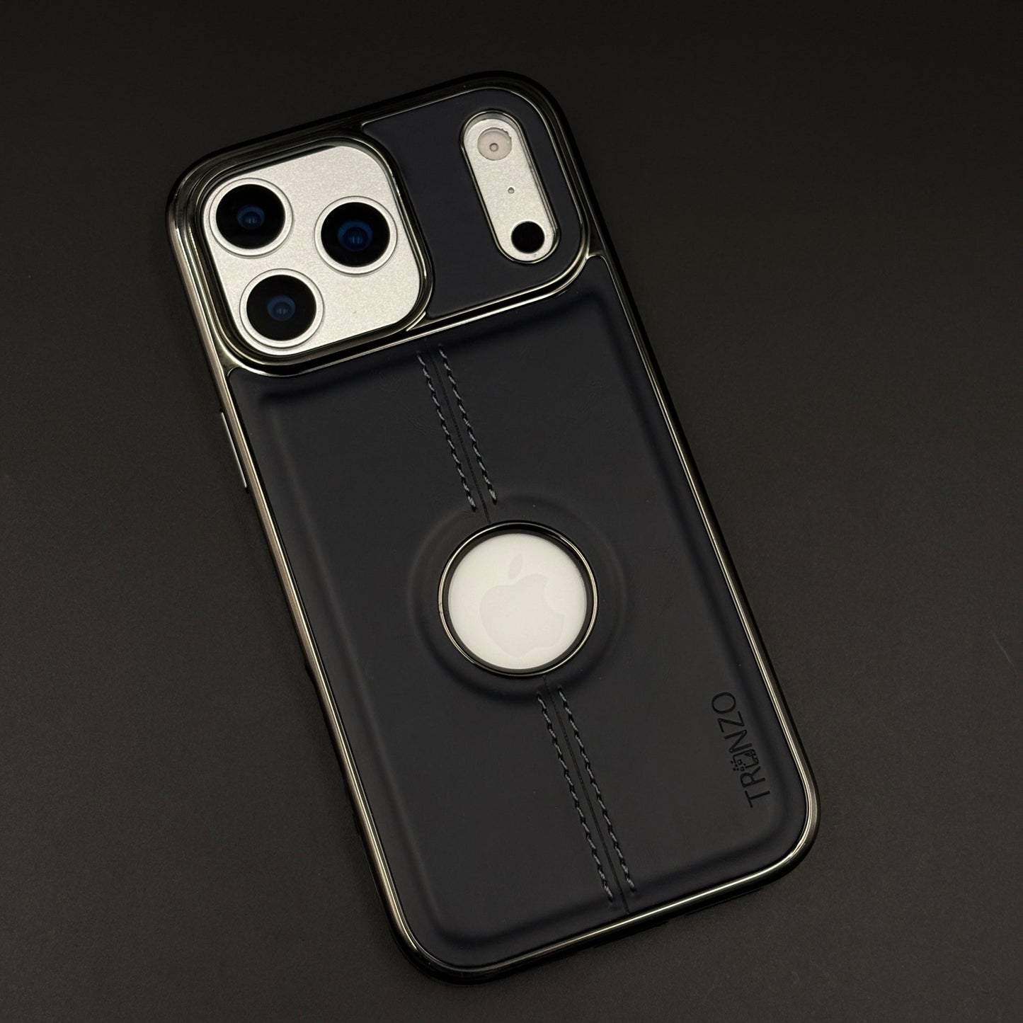 Stitch Leather Chrome Mobile Case Cover for iPhone 17 Series | Logo Cut Back