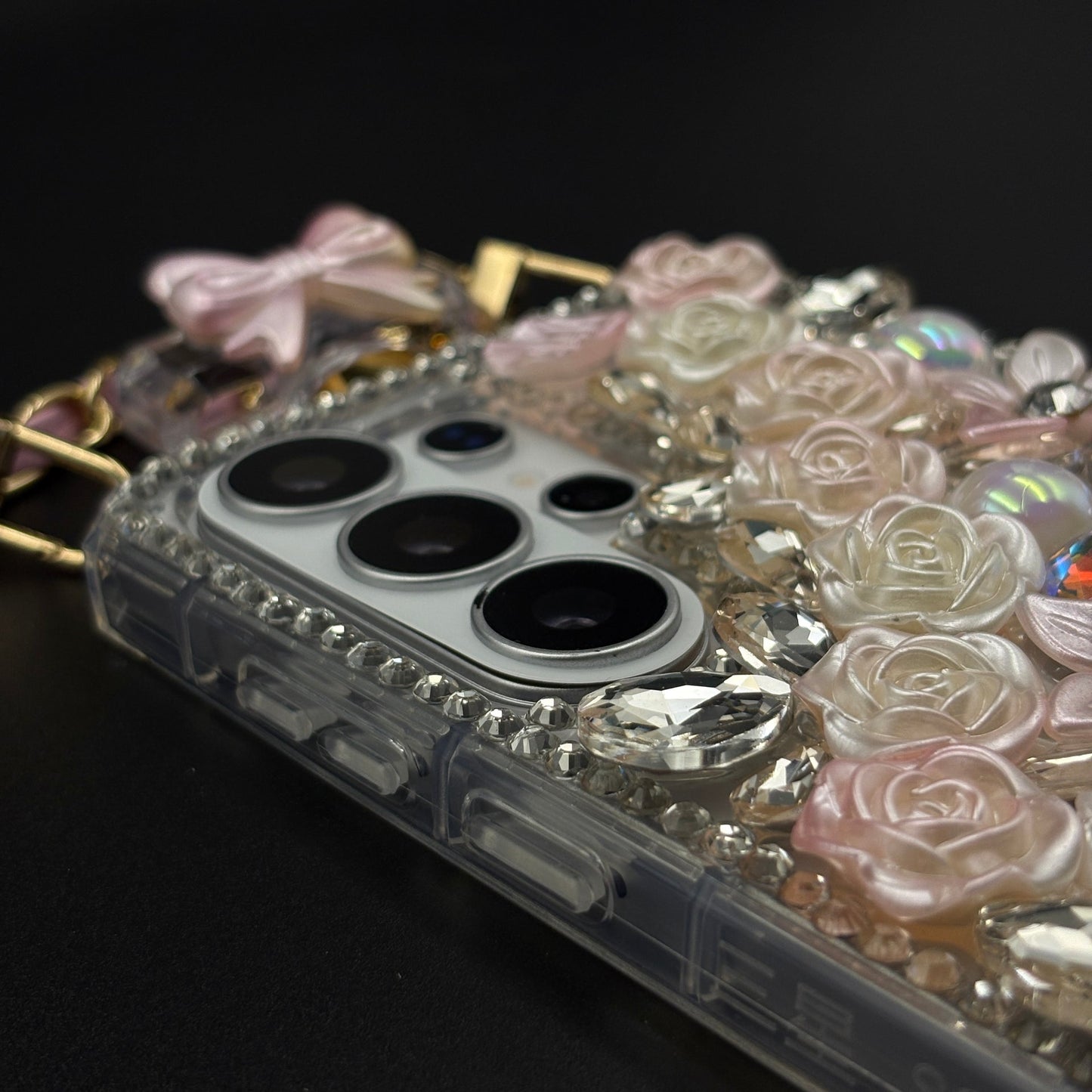Perfume Floral Bottle Case with Sling for Samsung Galaxy S26 Ultra with Jewel-Style Floral Design