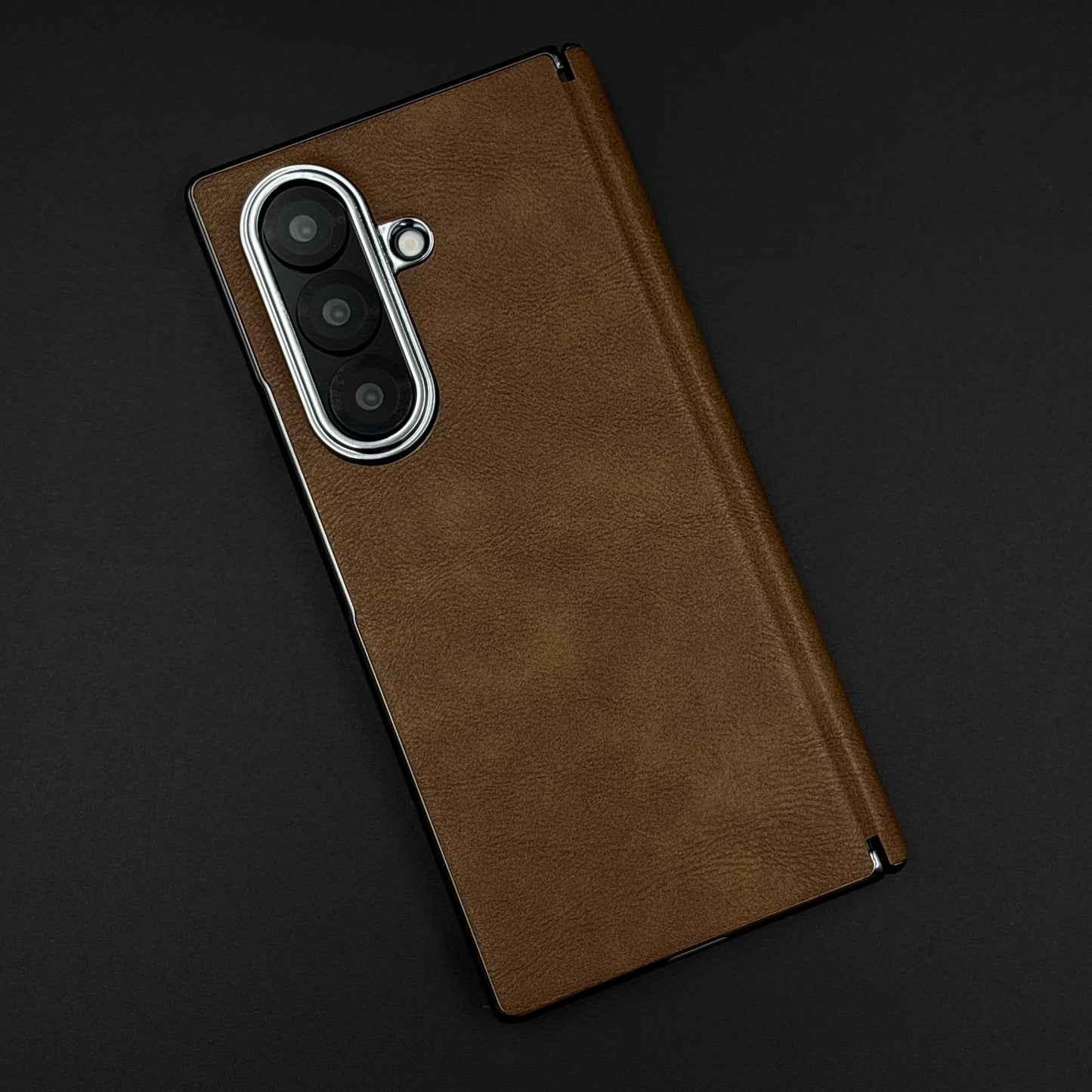 Protective Leather Case for Samsung Galaxy Z Fold 6 | Carbon Fibre Feel  | Front Display & Hinge Guard | Luxury Edition