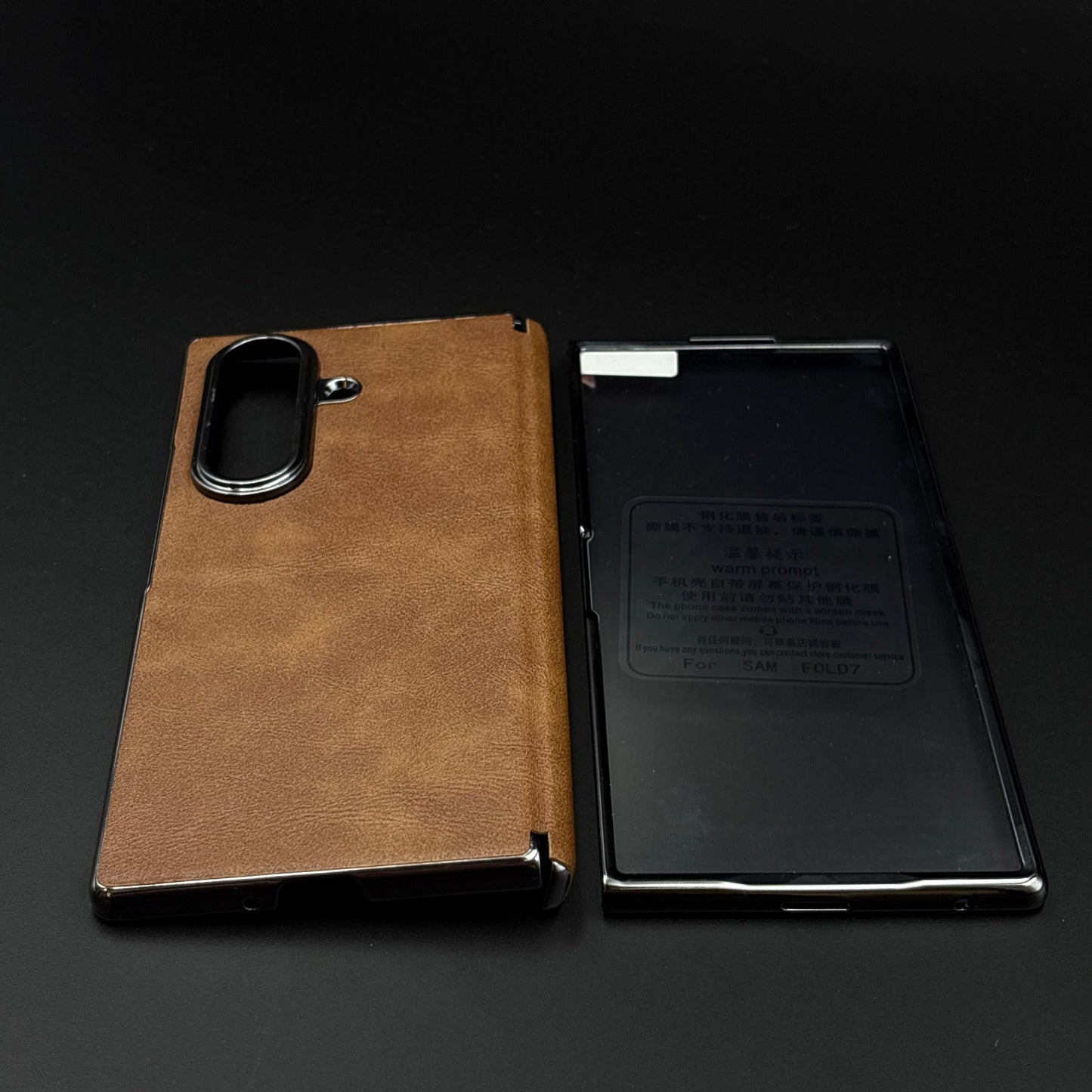 Protective Leather Case for Samsung Galaxy Z Fold 7 | Front Display & Hinge Guard | Luxury Edition