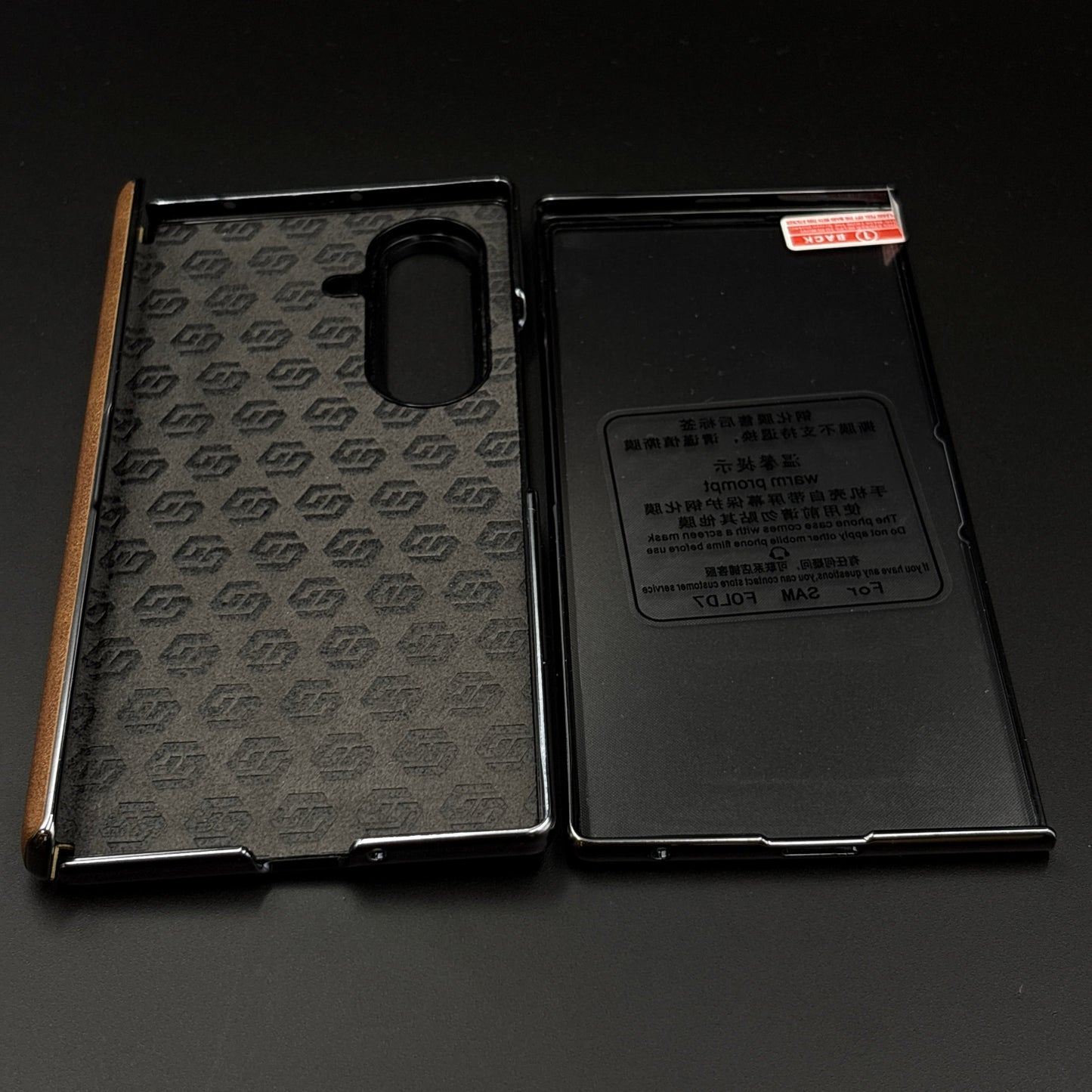 Protective Leather Case for Samsung Galaxy Z Fold 6 | Carbon Fibre Feel  | Front Display & Hinge Guard | Luxury Edition