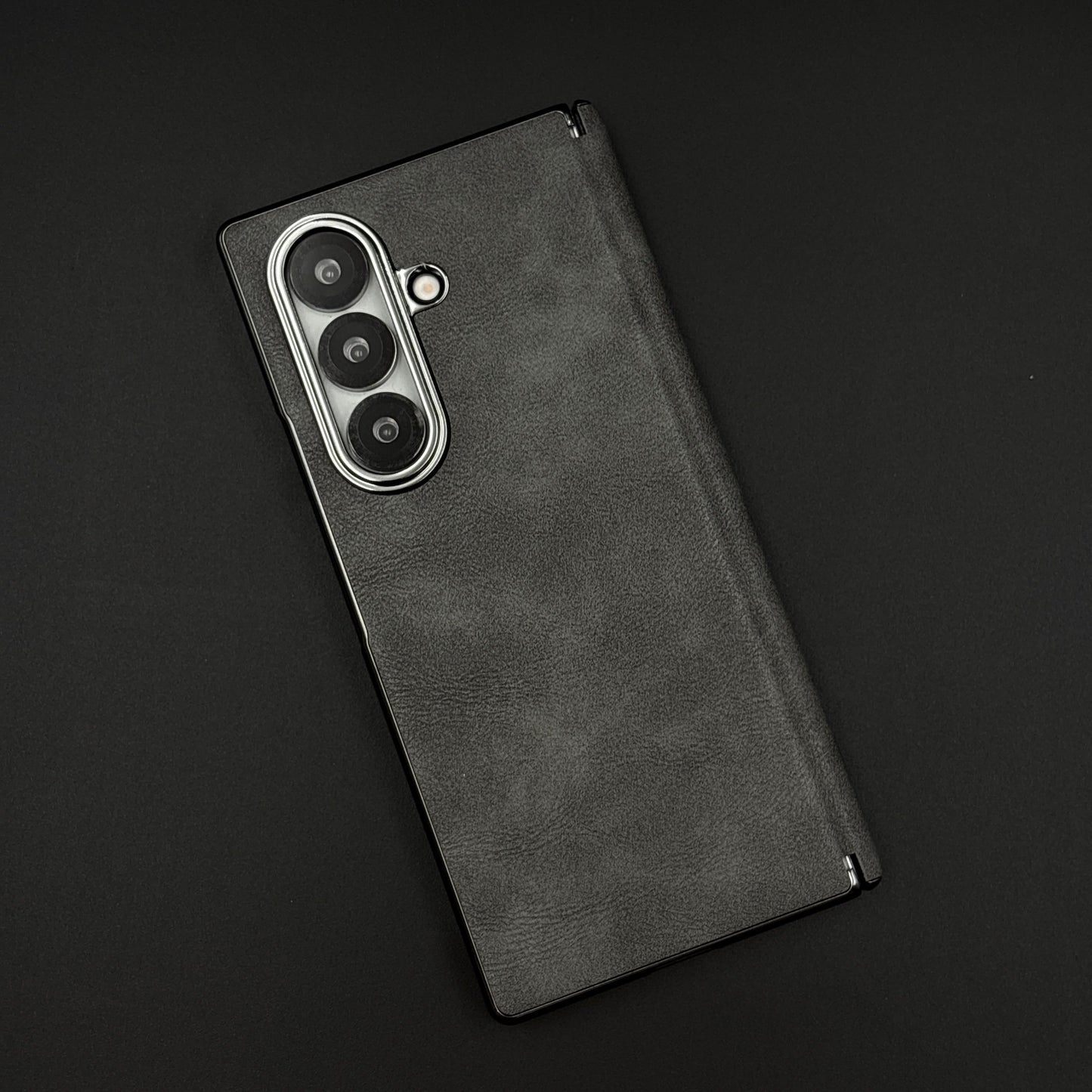 Protective Leather Case for Samsung Galaxy Z Fold 6 | Carbon Fibre Feel  | Front Display & Hinge Guard | Luxury Edition