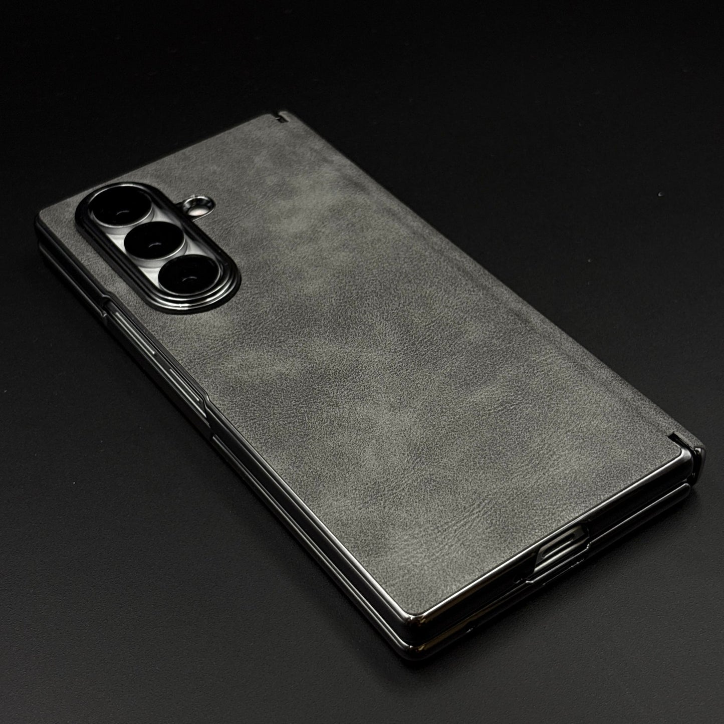 Protective Leather Case for Samsung Galaxy Z Fold 6 | Carbon Fibre Feel  | Front Display & Hinge Guard | Luxury Edition