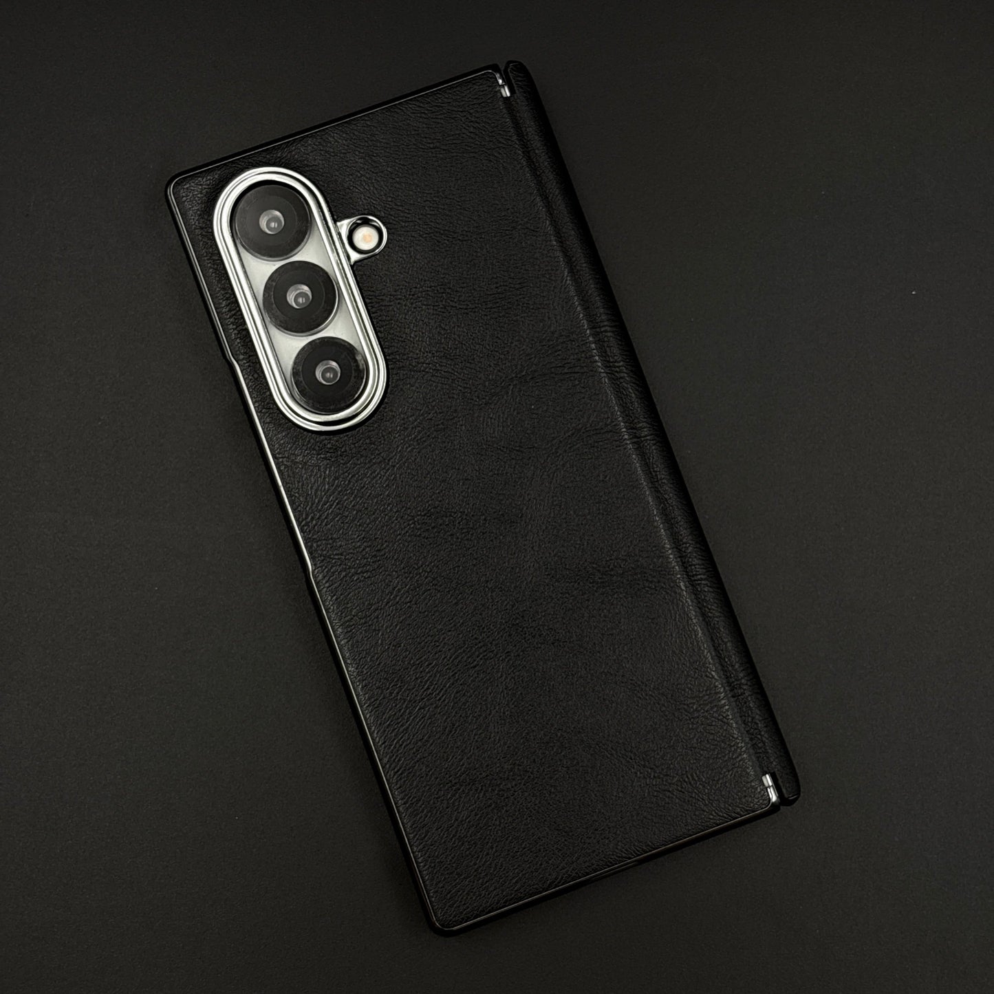 Protective Leather Case for Samsung Galaxy Z Fold 6 | Carbon Fibre Feel  | Front Display & Hinge Guard | Luxury Edition