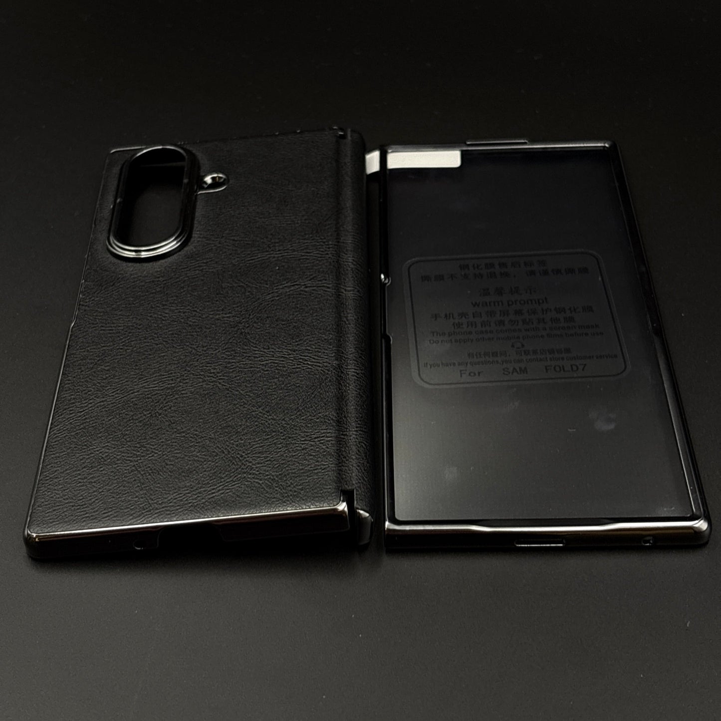 Protective Leather Case for Samsung Galaxy Z Fold 6 | Carbon Fibre Feel  | Front Display & Hinge Guard | Luxury Edition