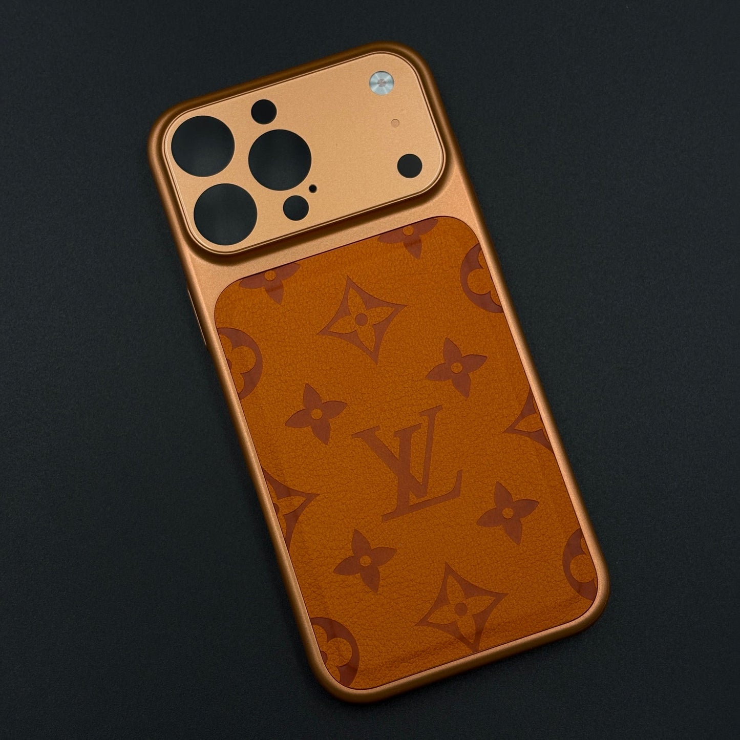 Luxury Fashion Brand Leather Converter Case with Hidden MagSafe and Camera Protection for iPhone