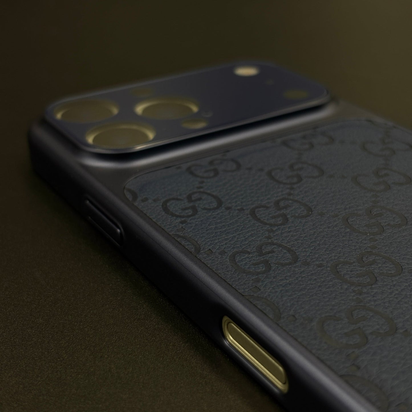 GG Leather Converter Case with Hidden MagSafe and Camera Protection for iPhone