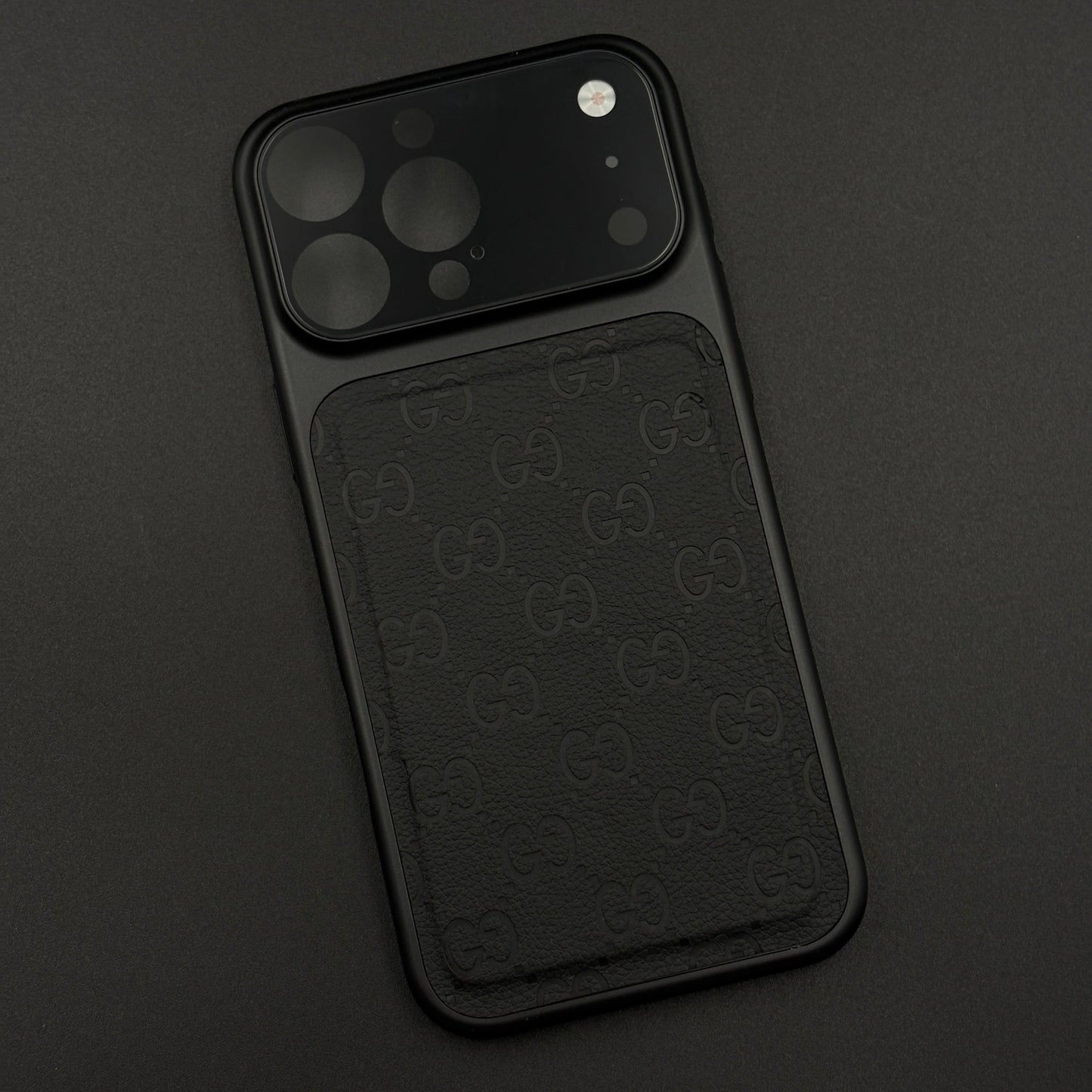GG Leather Converter Case with Hidden MagSafe and Camera Protection for iPhone