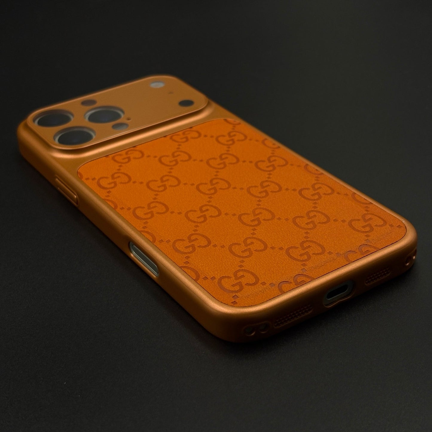 GG Leather Converter Case with Hidden MagSafe and Camera Protection for iPhone