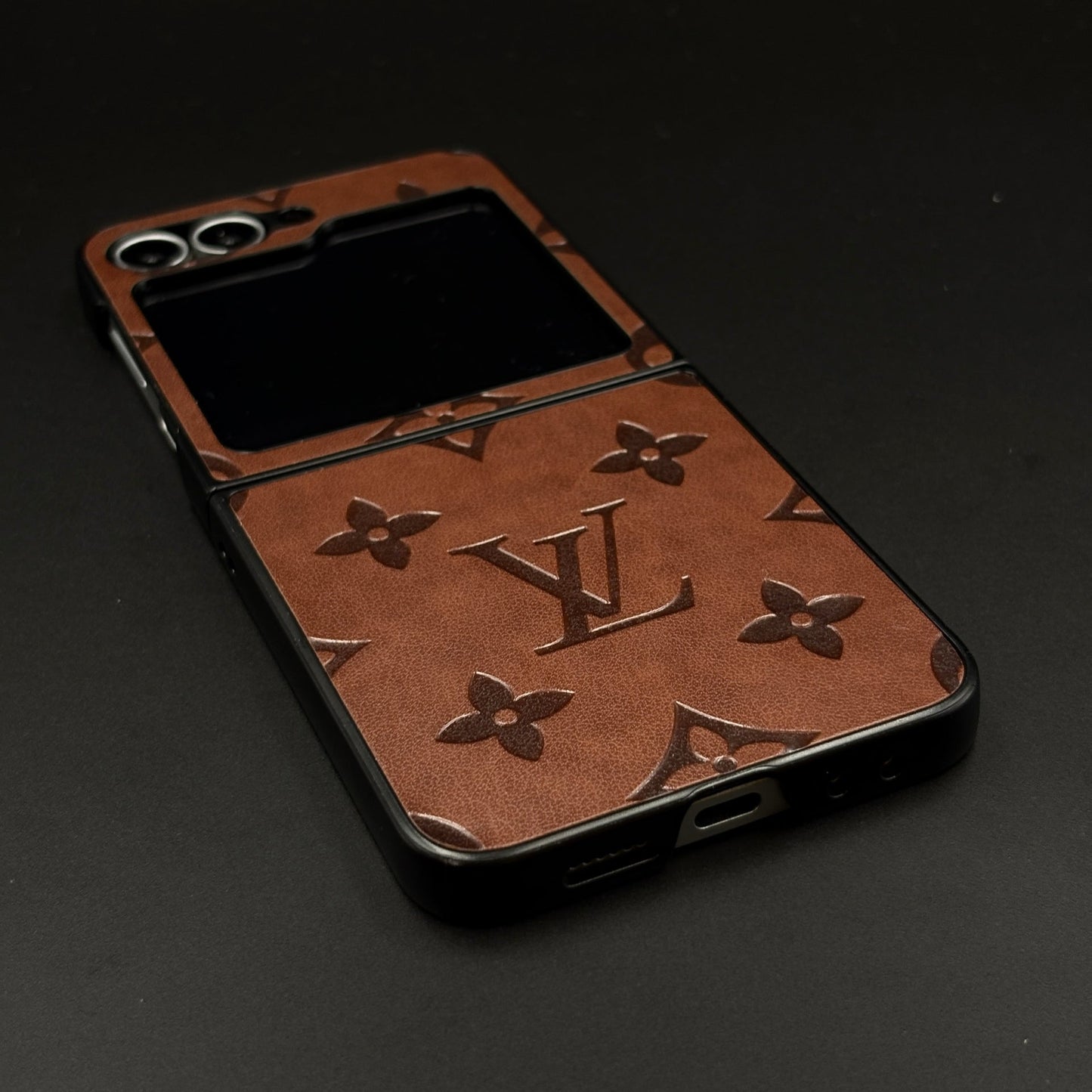 Embossed Feel Leather Designer Case for Samsung Galaxy Z Flip 6 | Ultra-Luxe Brand Edition