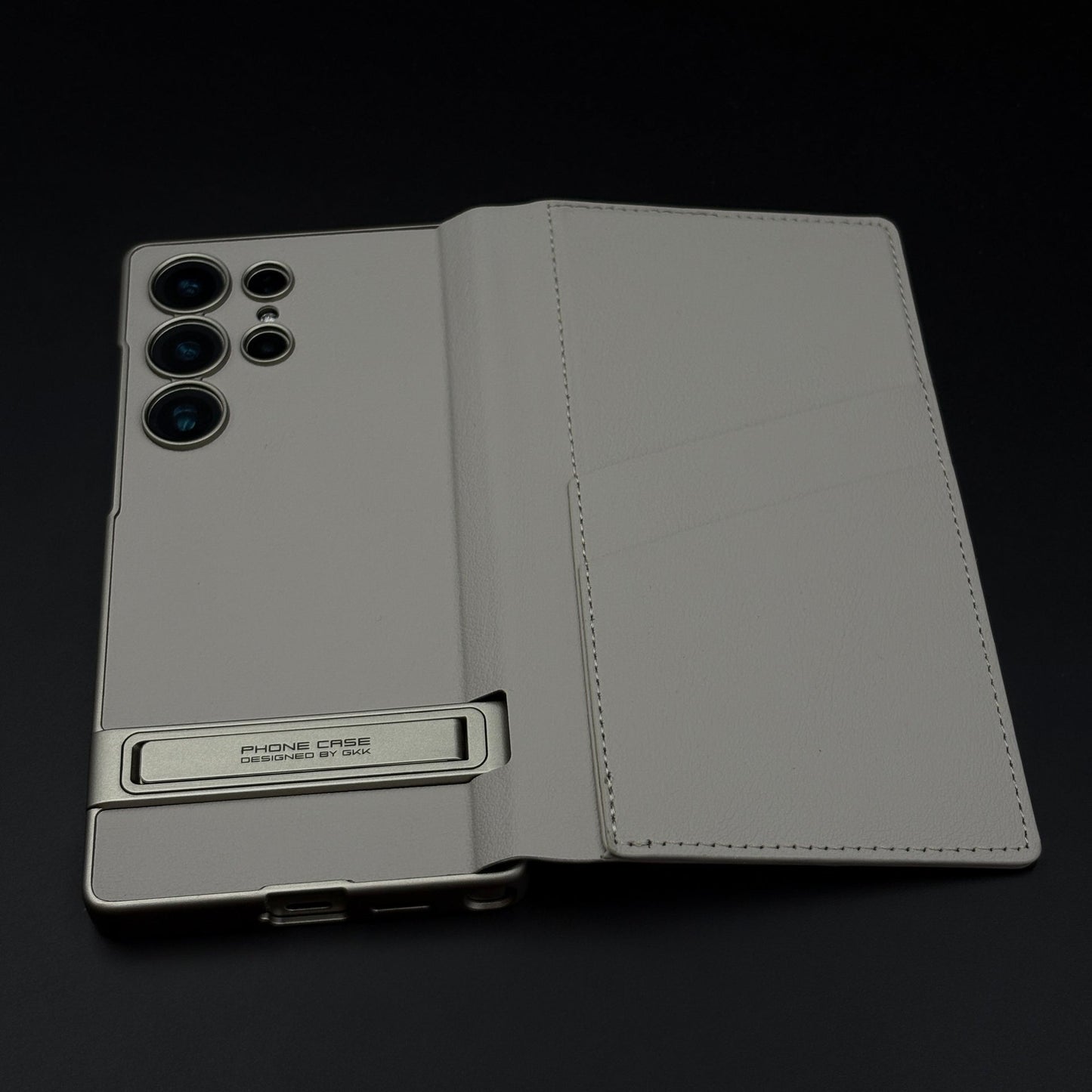 Flip Leather Case with Cardholder Slot & Metal Kickstand for Samsung Galaxy S25 Ultra