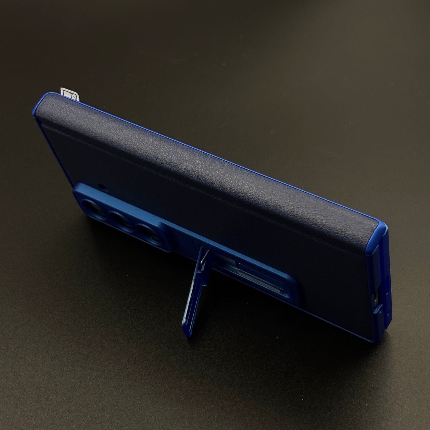 Leather Hinge Protection Kickstand Mobile Case Cover for Samsung Galaxy Z Fold 7 | Front Screen Protector Included
