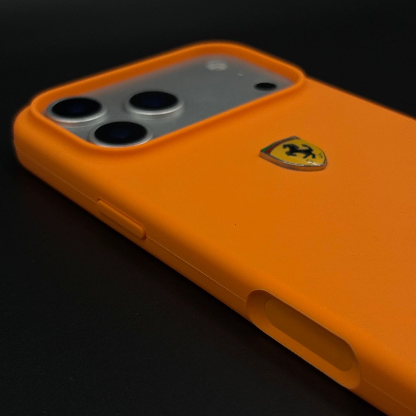 FR Edition Smooth Silk Feel Orange Silicone Phone Case Cover for iPhone 17 Series | Sporty Luxury Finish