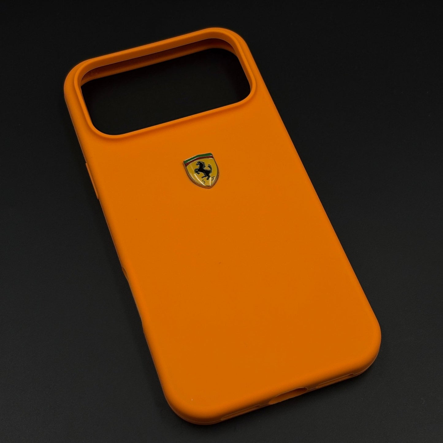 FR Edition Smooth Silk Feel Orange Silicone Phone Case Cover for iPhone 17 Series | Sporty Luxury Finish