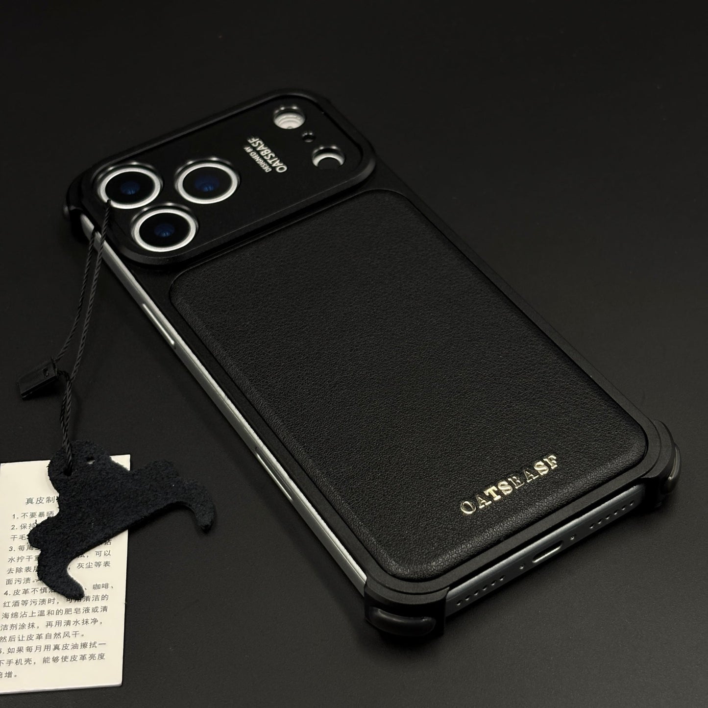 Frameless Metal & Leather Case for iPhone 17 Series | Camera Protection Edition