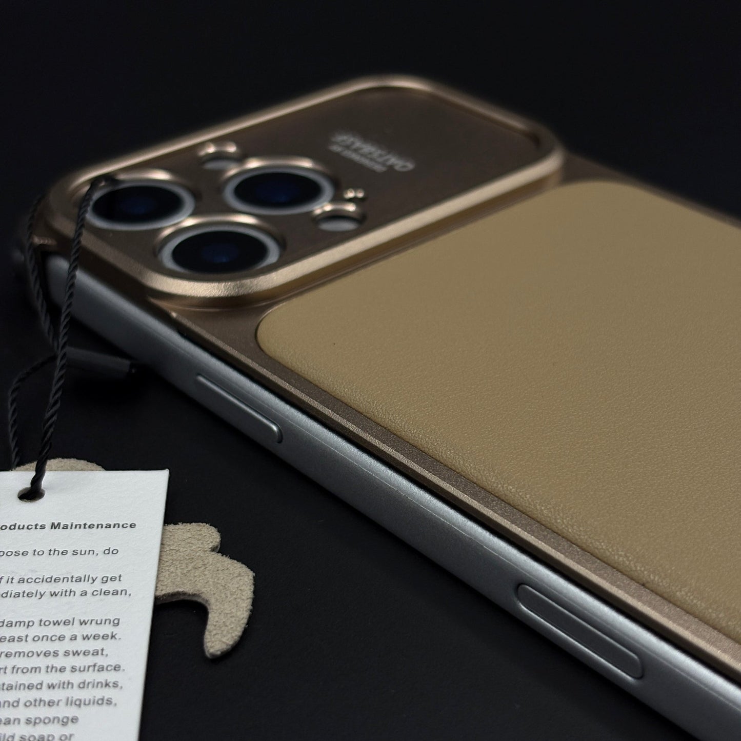 Frameless Metal & Leather Case for iPhone 17 Series | Camera Protection Edition