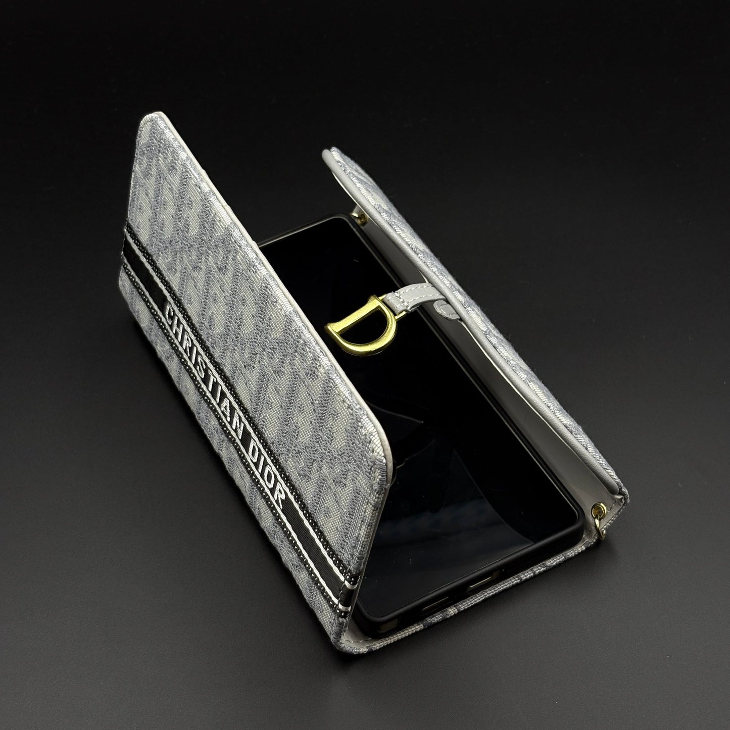 Luxury Embroidery CD Cardholder Case with Crossbody Sling for Samsung Galaxy S25 Ultra