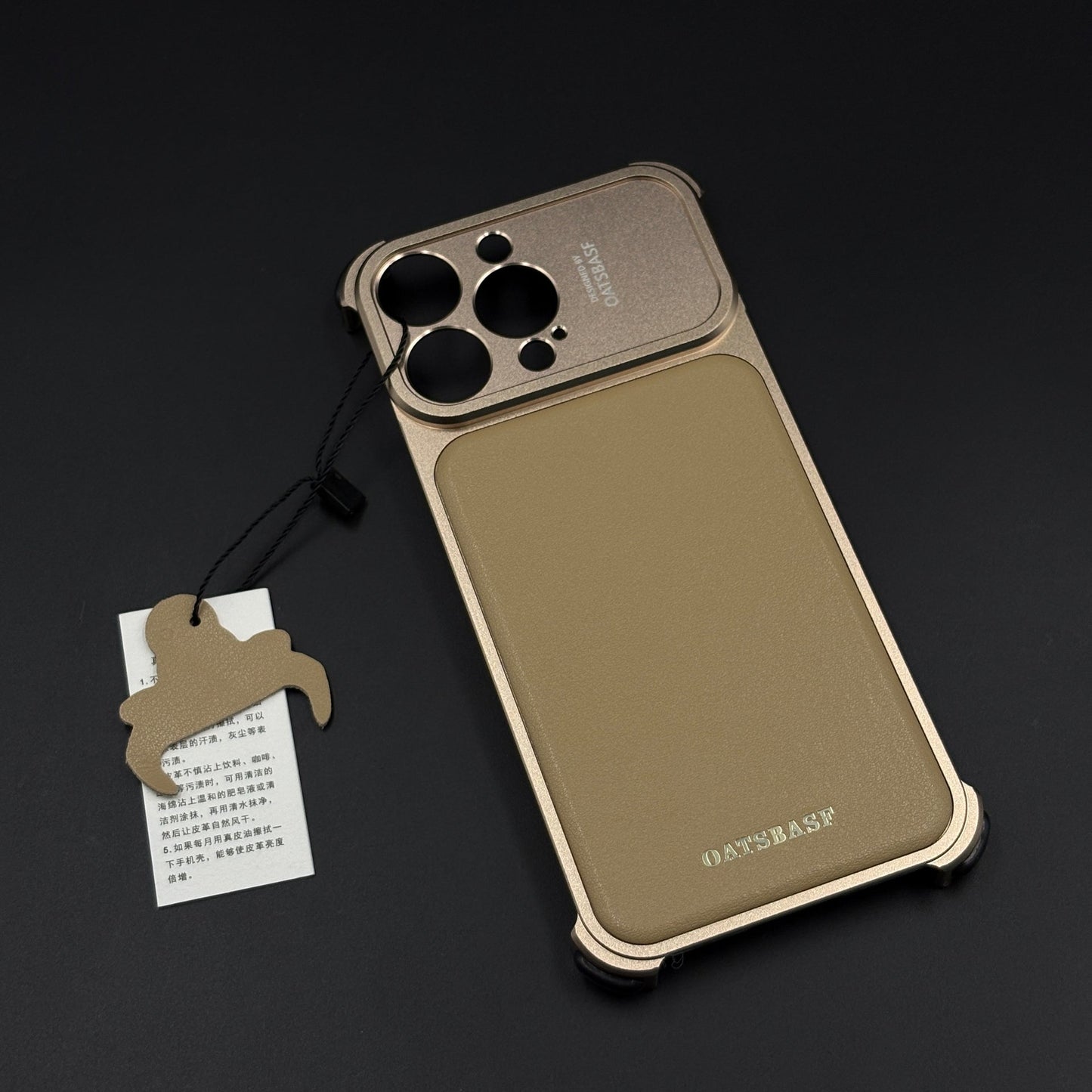 Frameless Metal & Leather Case for iPhone 17 Series | Camera Protection Edition