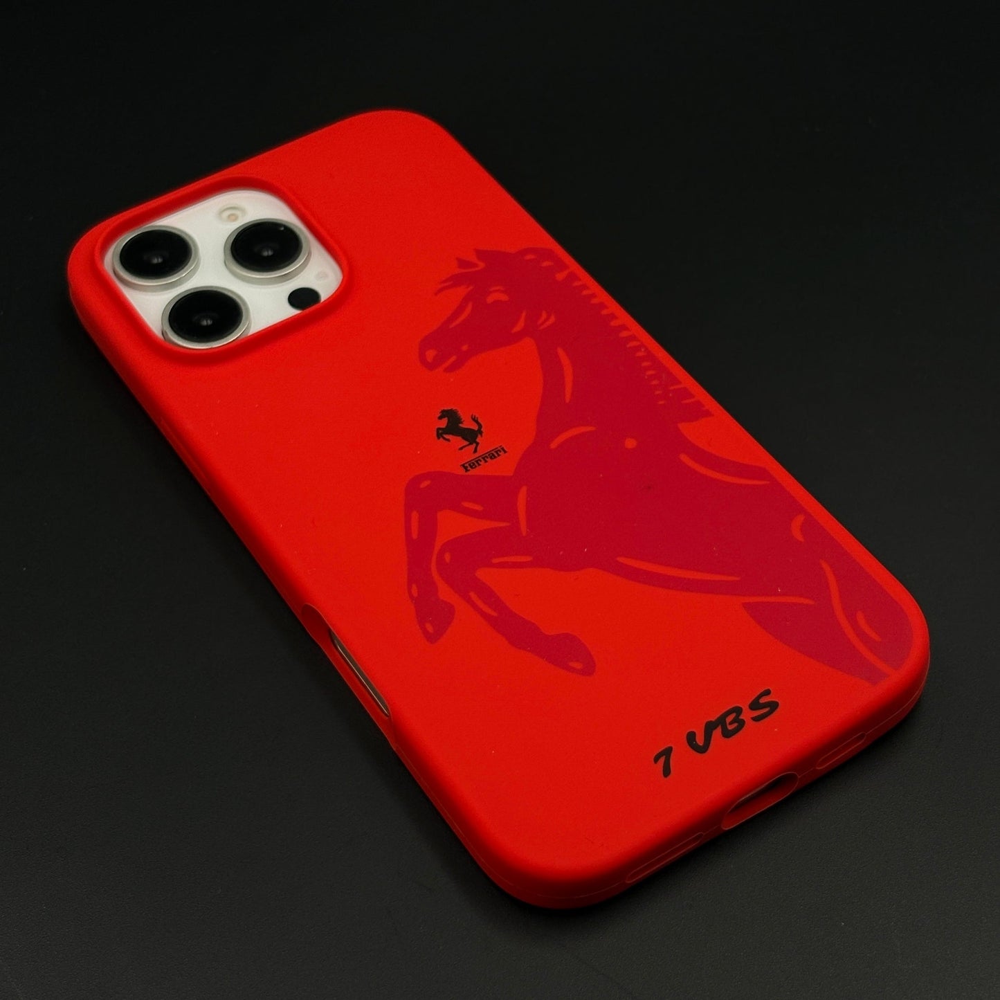 iPhone Sport Series FR Horse Premium Liquid Silk Red Silicone Case