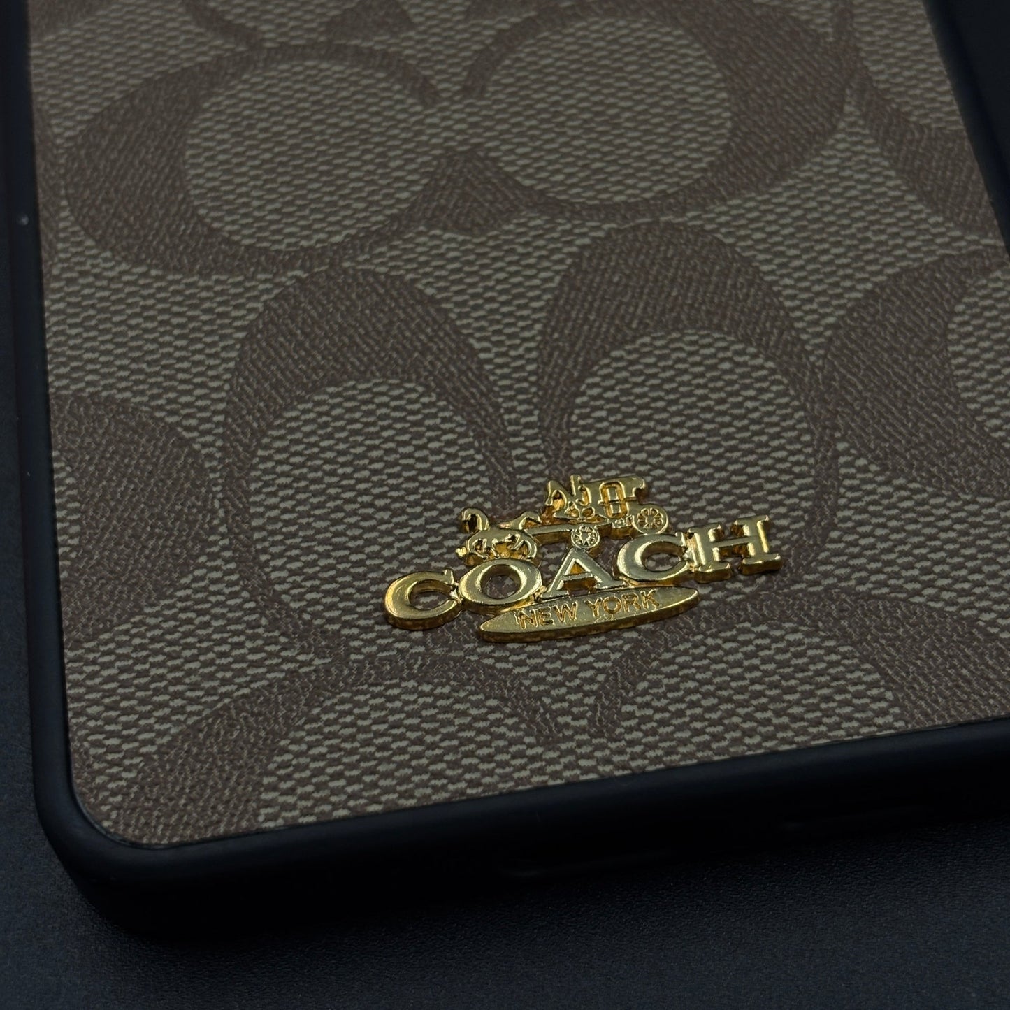 CC Luxe Heritage Monogram Brown Case for Samsung Galaxy S25 Ultra with Gold Accent