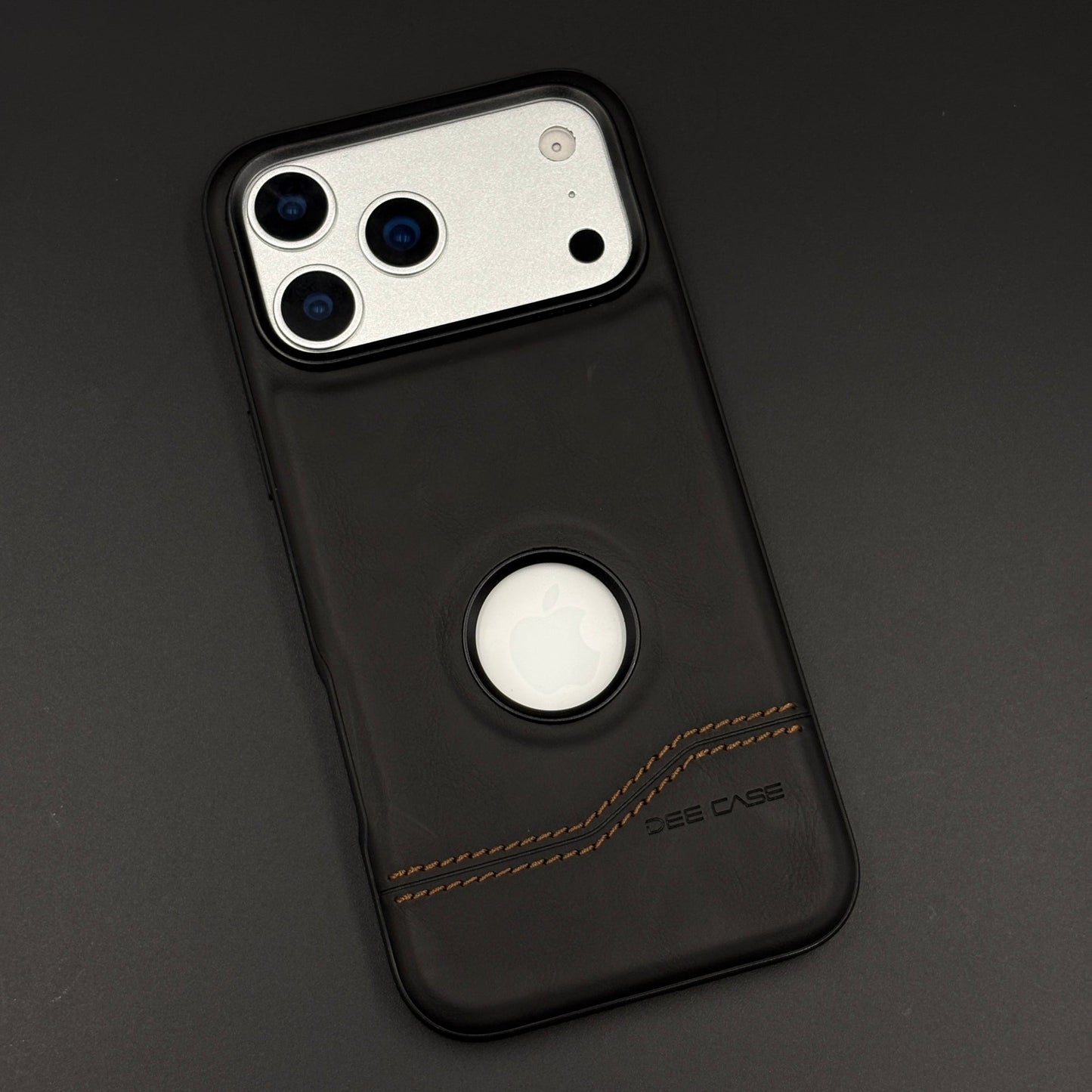 Bottom Stitch Leather Mobile Case Cover for iPhone 17 Series | Logo Cut Designer Edition