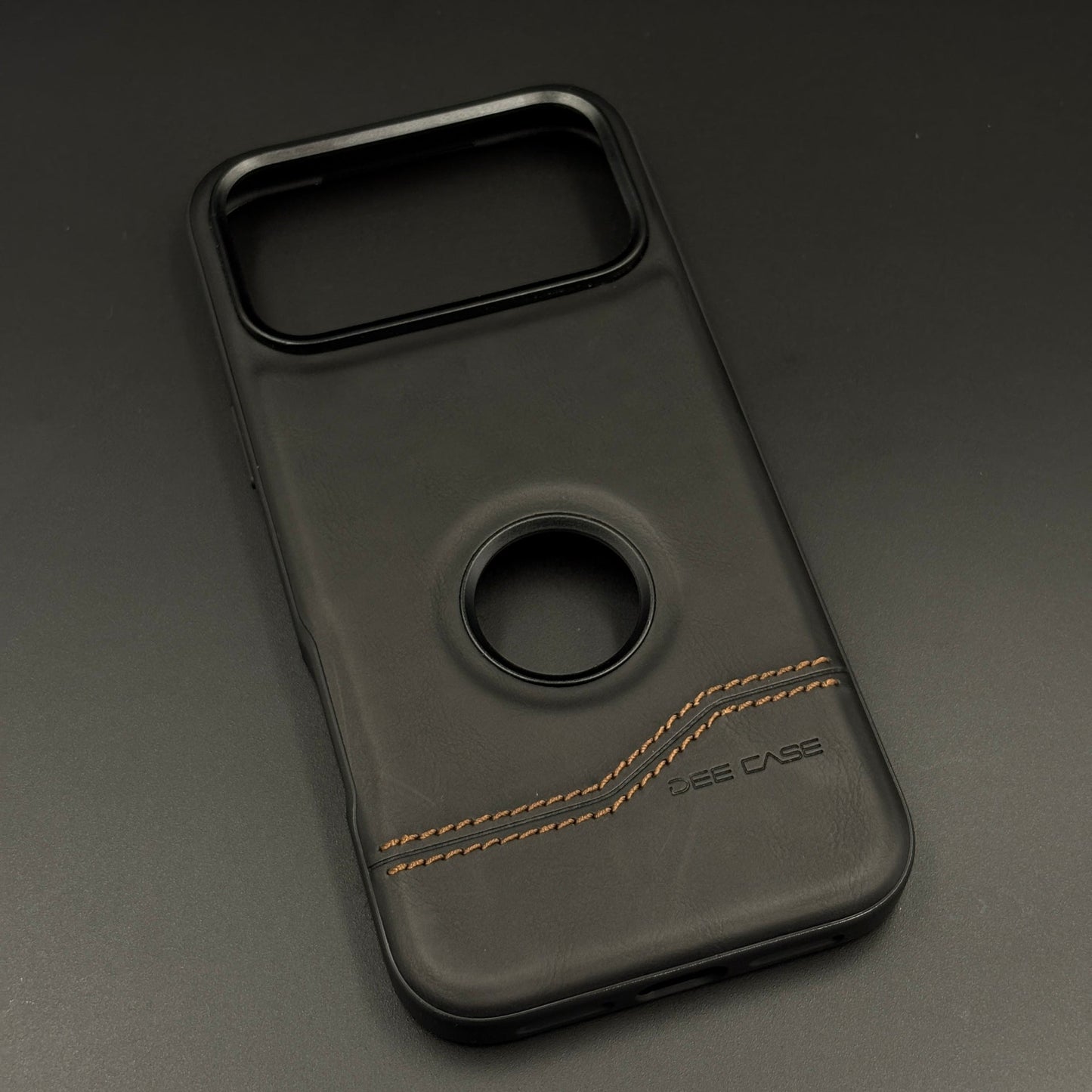 Bottom Stitch Leather Mobile Case Cover for iPhone 17 Series | Logo Cut Designer Edition