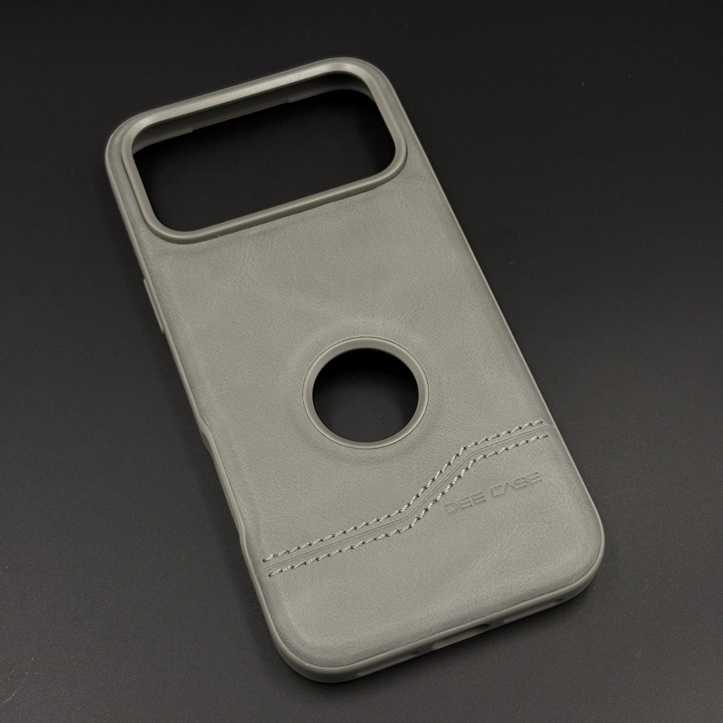 Bottom Stitch Leather Mobile Case Cover for iPhone 17 Series | Logo Cut Designer Edition