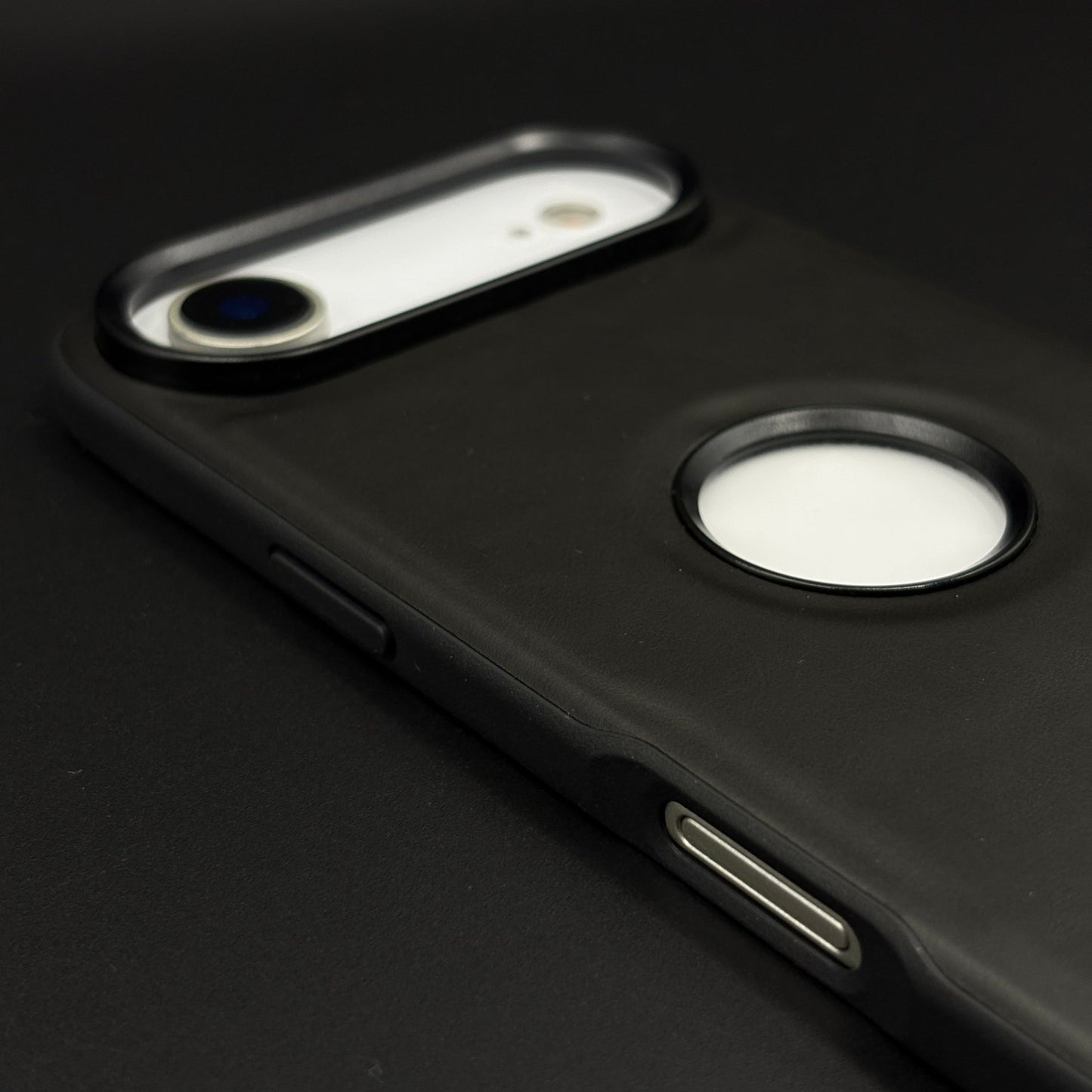 Premium Leather Logo Cut Mobile Case Cover with Metal Kickstand for iPhone 17 Air | Classic Stand Edition
