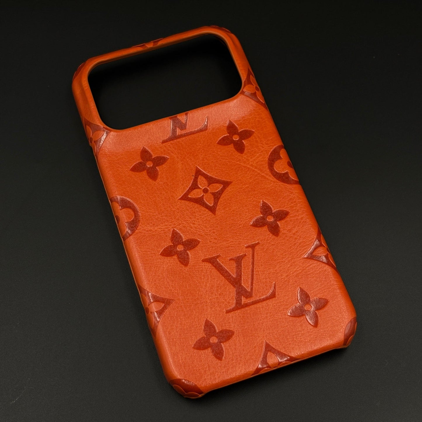 Luxury Branded Monogram Orange Mobile Case Cover for iPhone 17 Series | Embossed Logo | Designer inspired