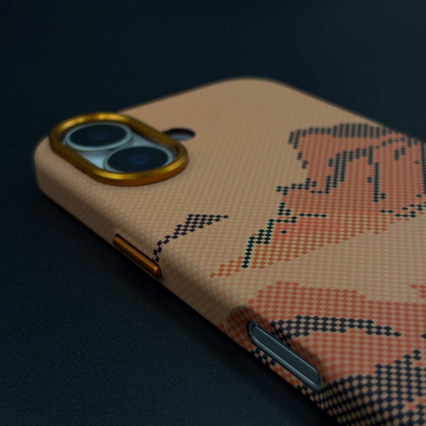 Sunset Mountain Trail Carbon Fiber Textured Hidden MagSafe Case for iPhone 17