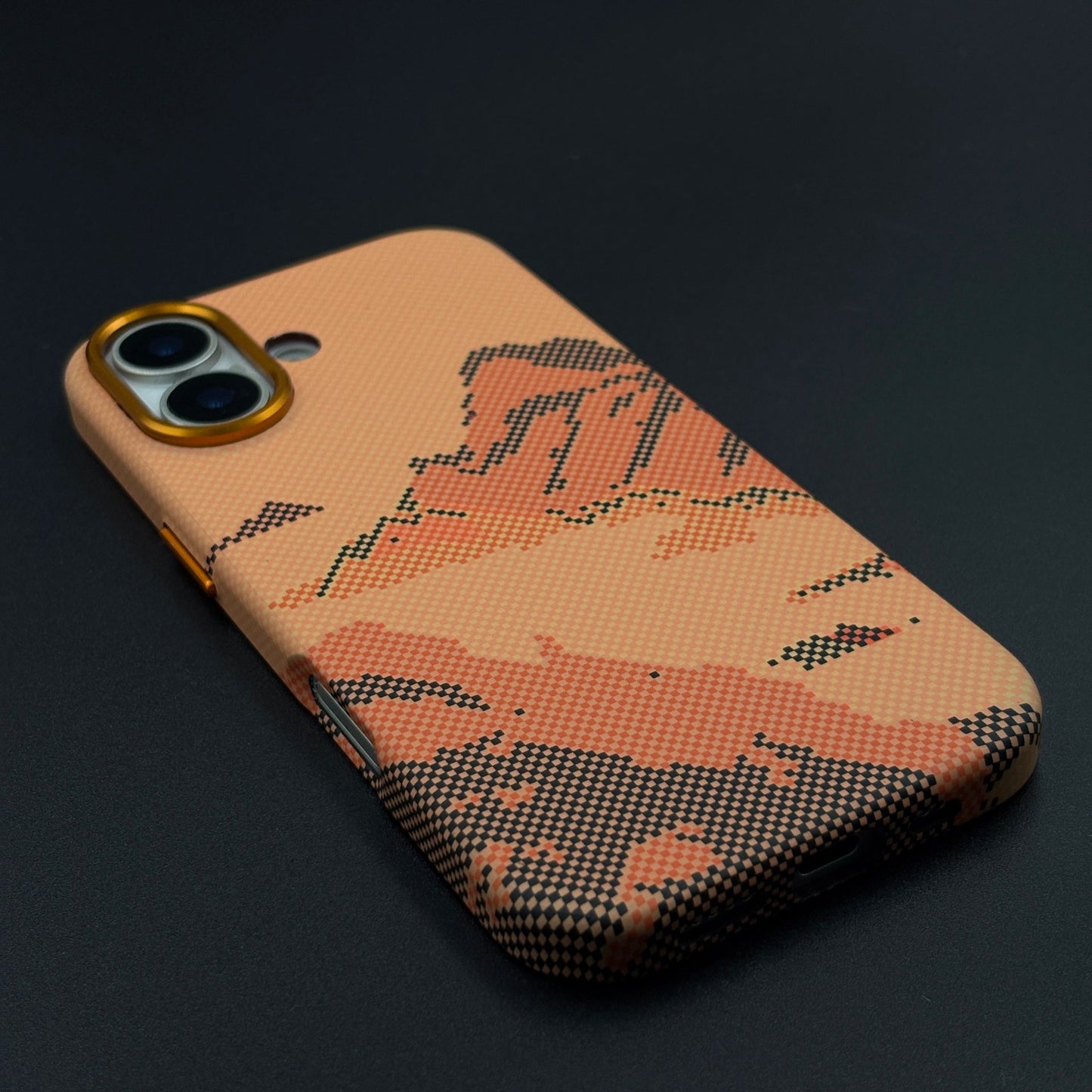 Sunset Mountain Trail Carbon Fiber Textured Hidden MagSafe Case for iPhone 17