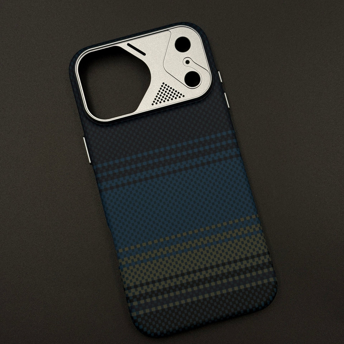Blue Teal Premium Slim Case for iPhone 17 Series | Rare Aramid Texture Finish | Real Carbon Fibre Feel | Hidden MagSafe