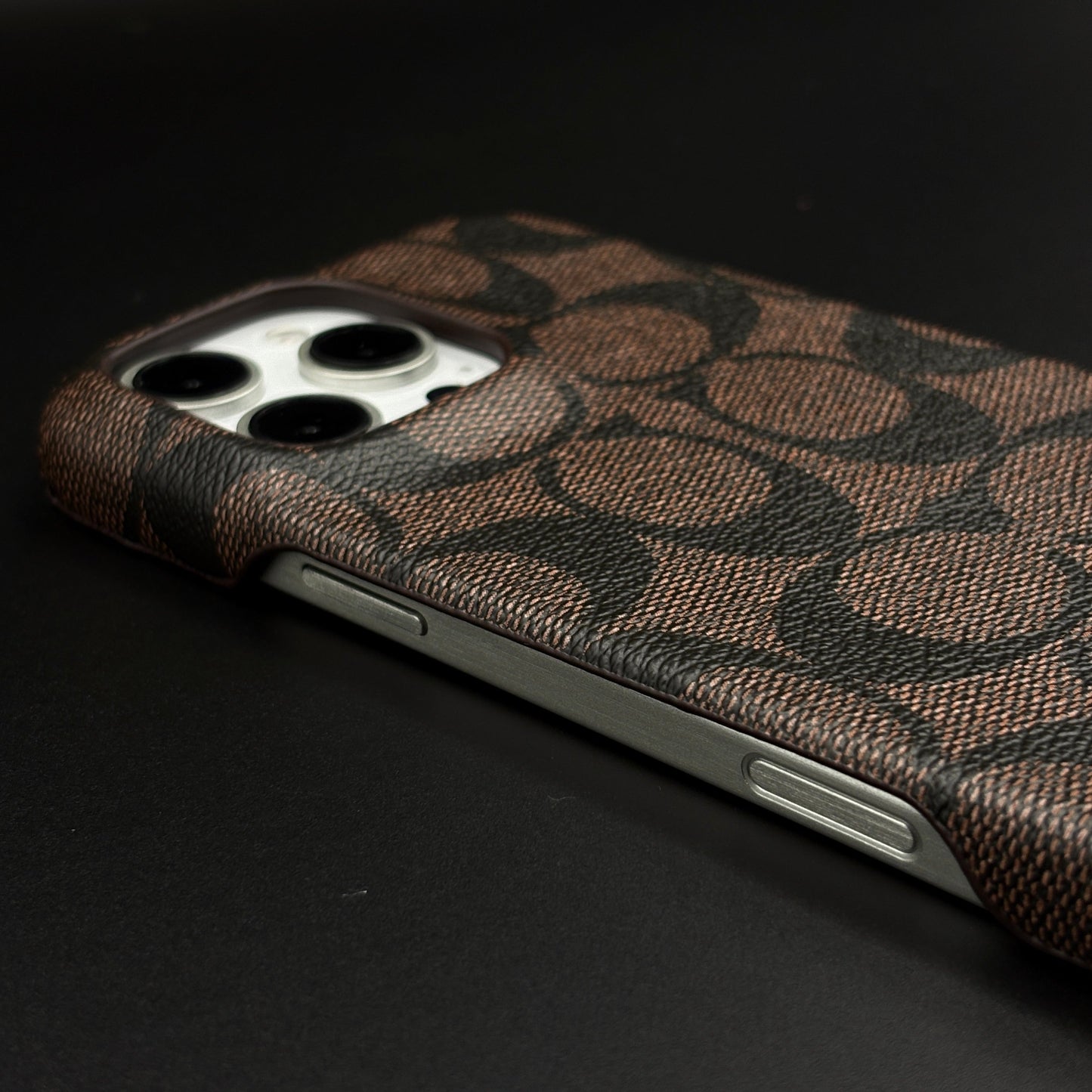 CC Pattern PU Leather Case Cover for iPhone | Iconic Luxury Brand | Slim Designer Fit