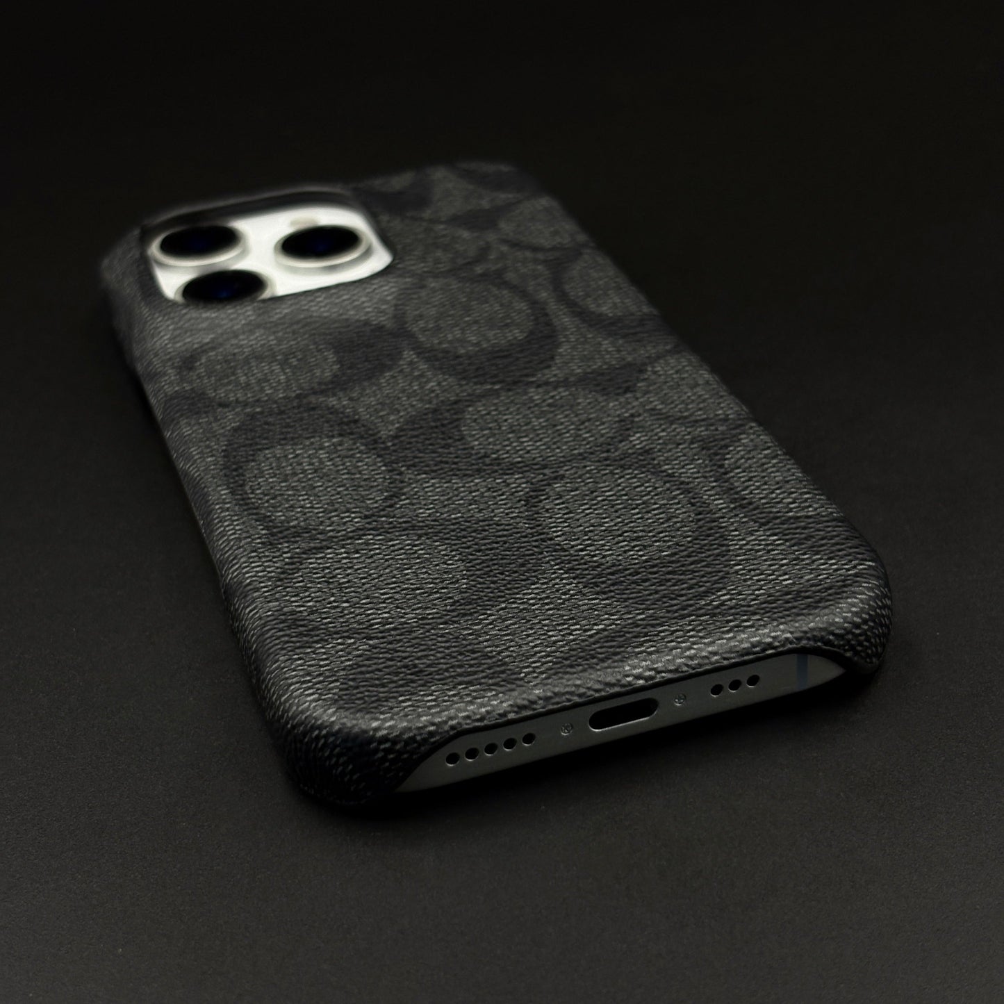 CC Pattern PU Leather Case Cover for iPhone | Iconic Luxury Brand | Slim Designer Fit
