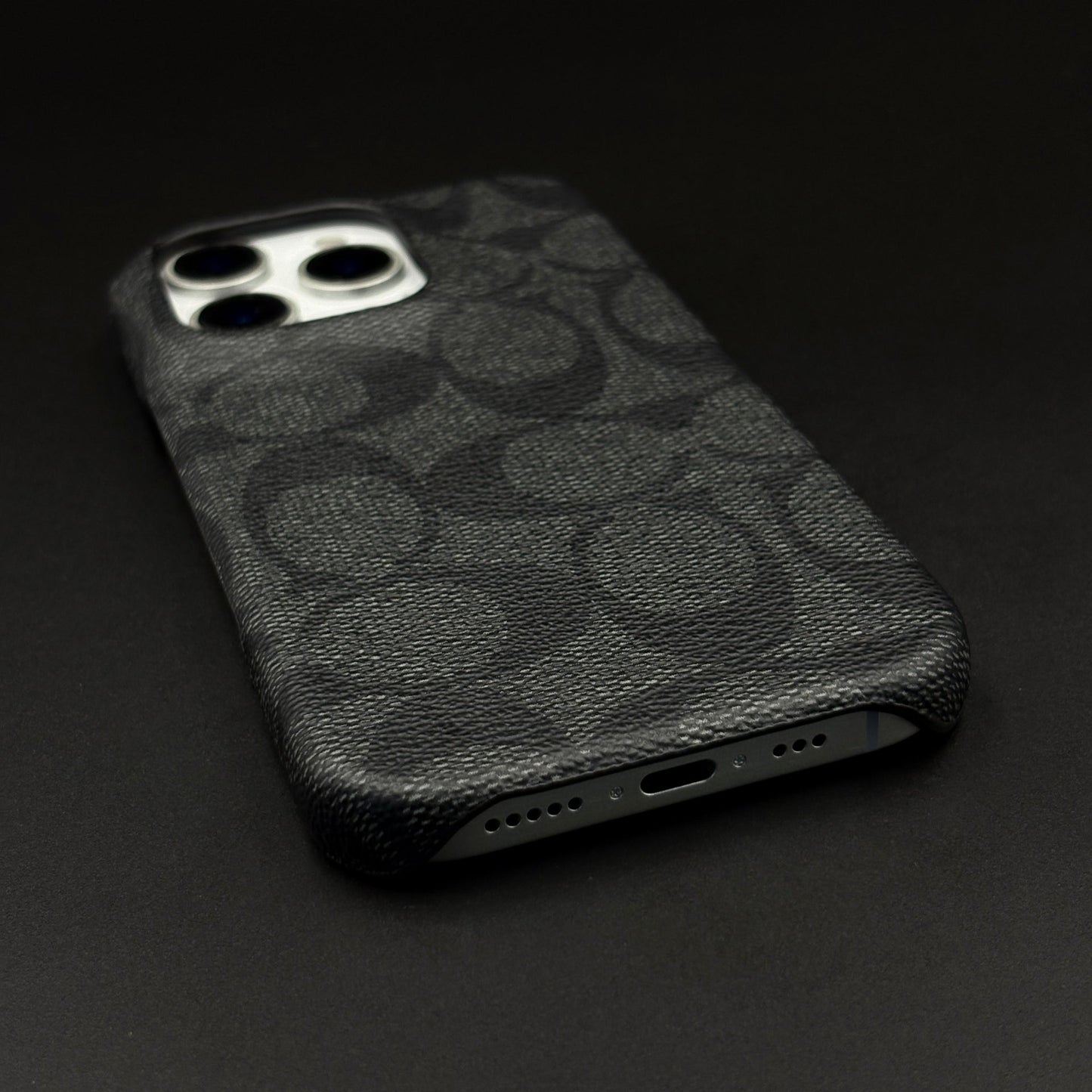 CC Pattern PU Leather Case Cover for iPhone | Iconic Luxury Brand | Slim Designer Fit